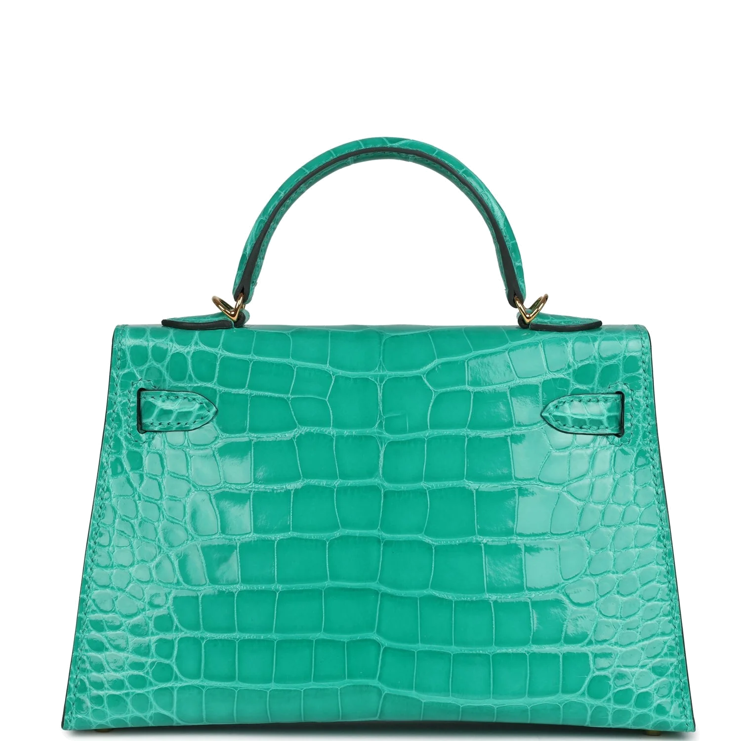 Hermes Kelly Sellier 20 Vert Jade Shiny Alligator Gold Hardware — фото 6