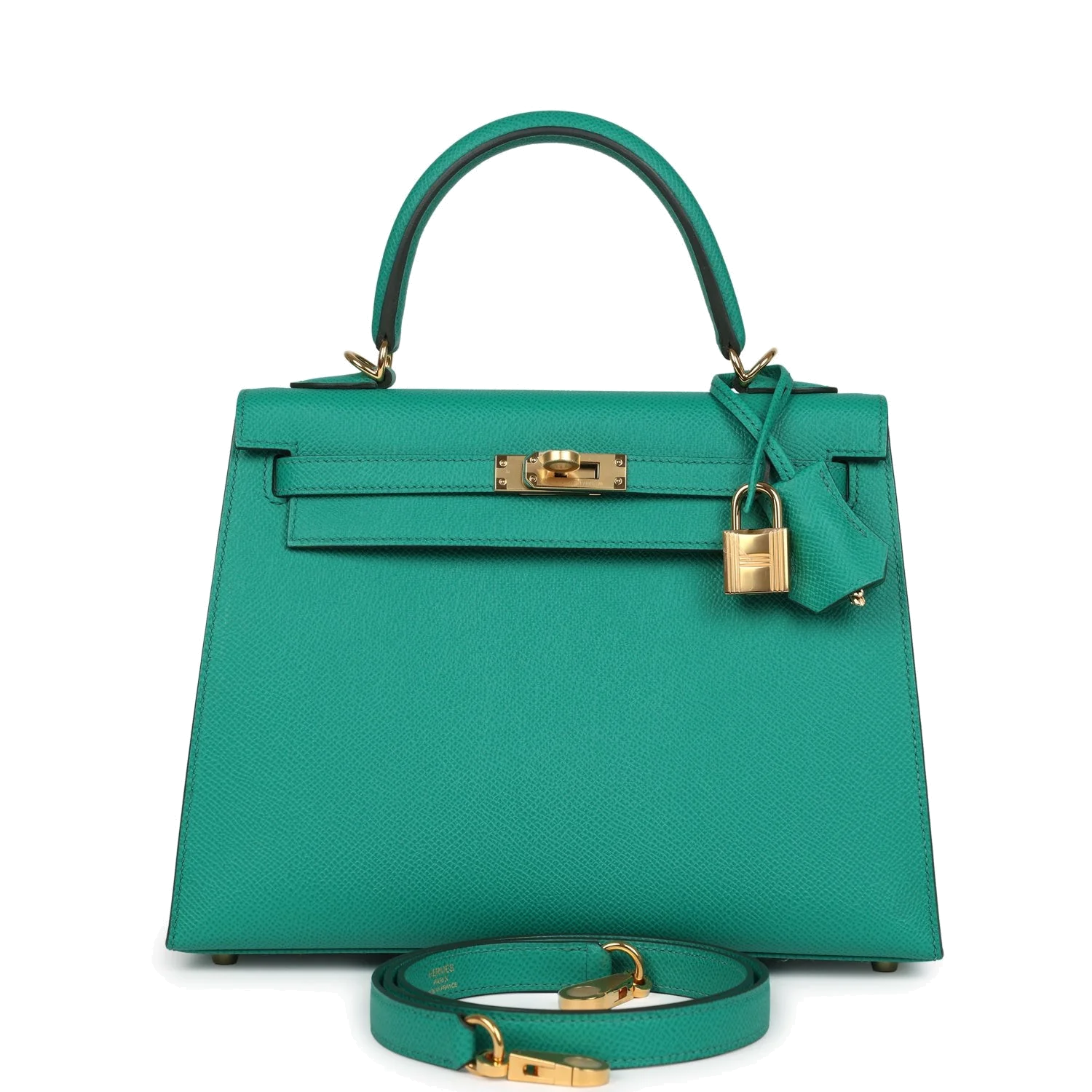 Hermes Kelly Sellier 25 Vert Jade Epsom Gold Hardware — фото 2
