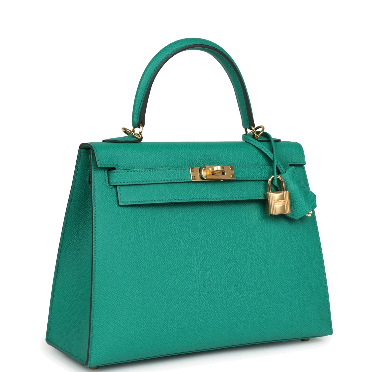 Hermes Kelly Sellier 25 Vert Jade Epsom Gold Hardware — фото 3
