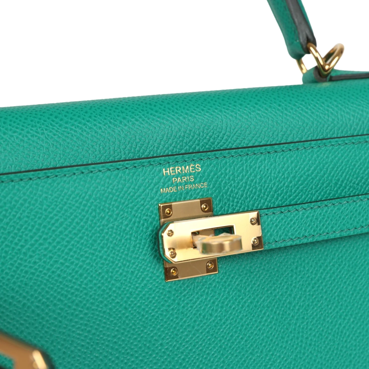 Hermes Kelly Sellier 25 Vert Jade Epsom Gold Hardware — фото 8