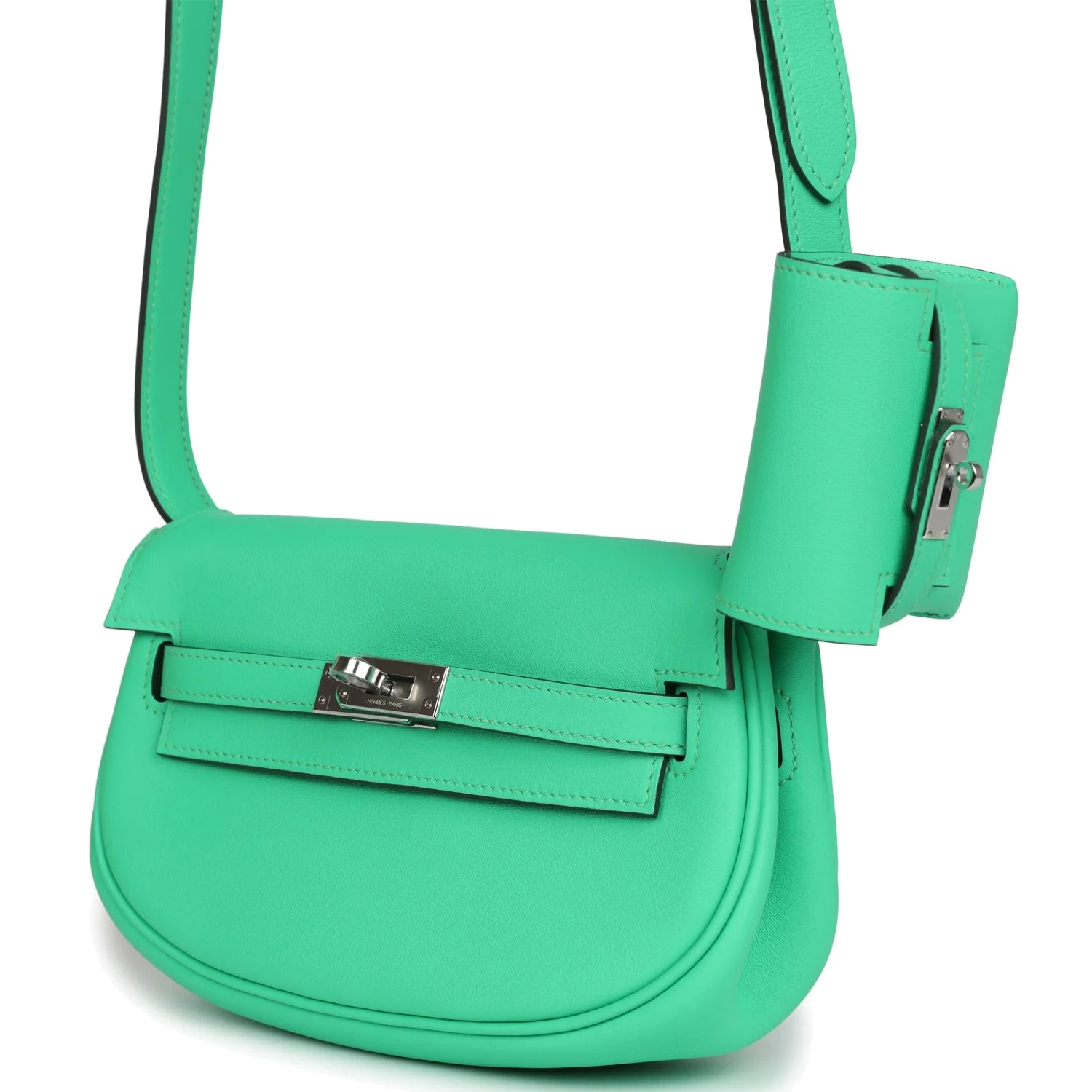 Hermes Kelly Moove Vert Comics Swift Palladium Hardware — фото 6