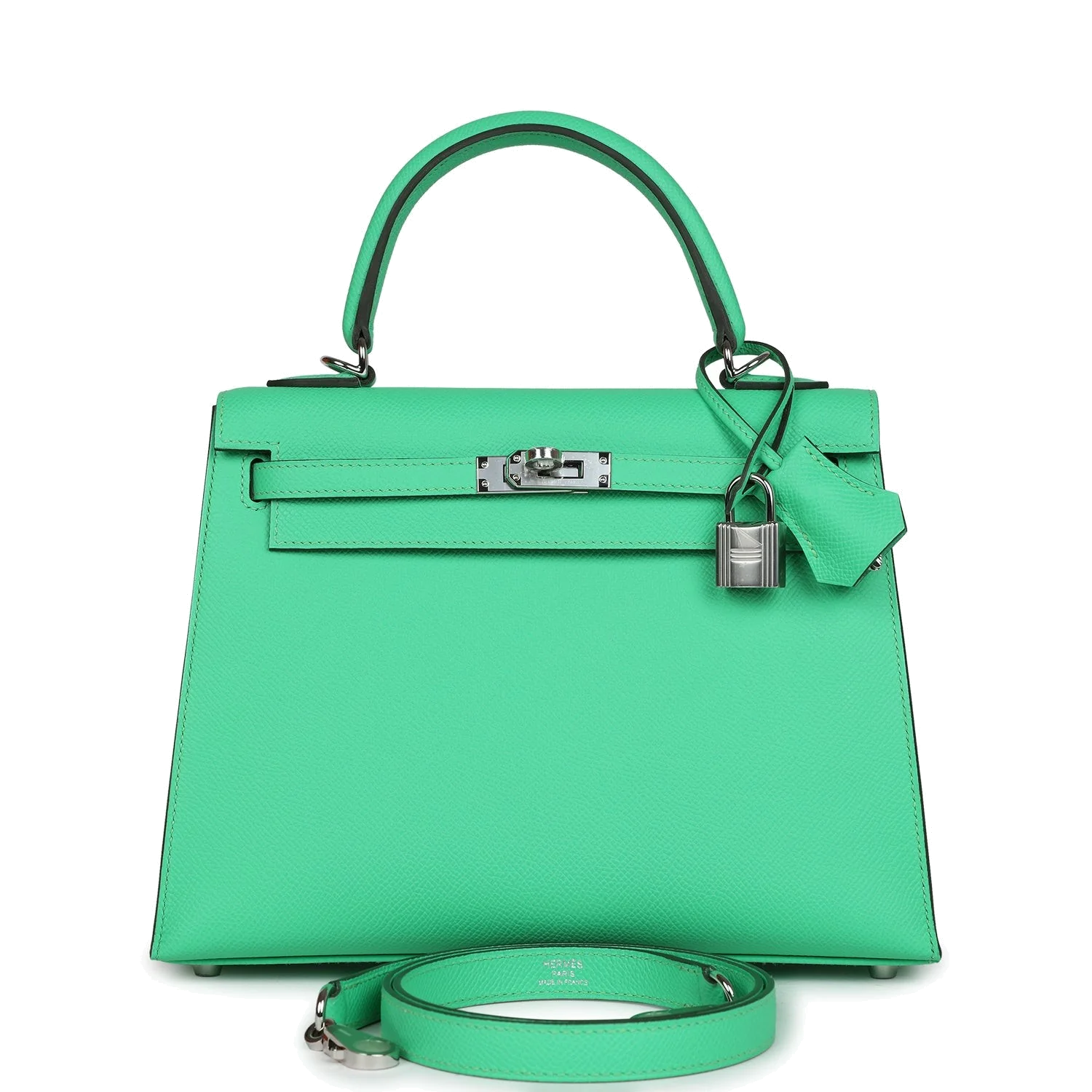Hermes Kelly Sellier 25 Vert Comics Epsom Palladium Hardware — фото 2
