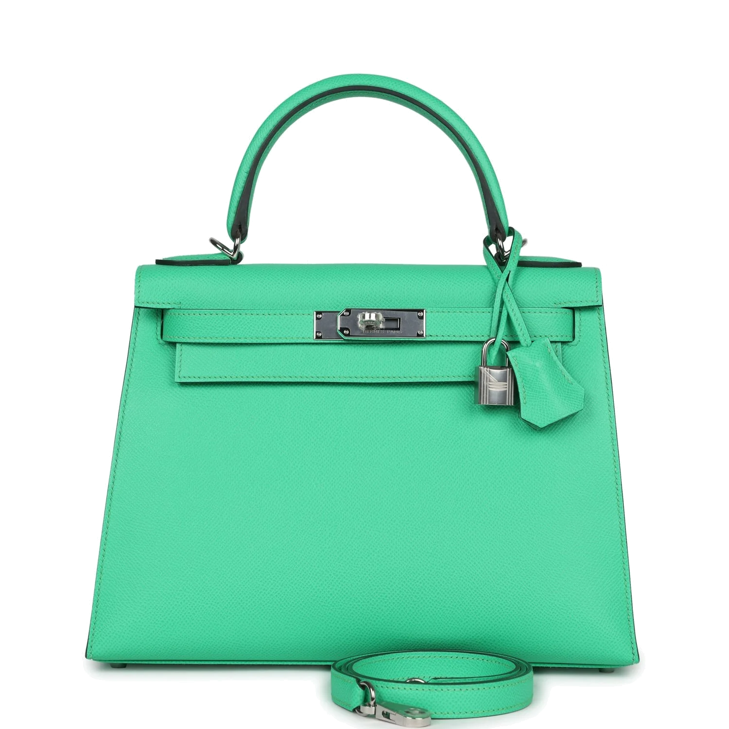 Hermes Kelly Sellier 28 Vert Comics Epsom Palladium Hardware — фото 2