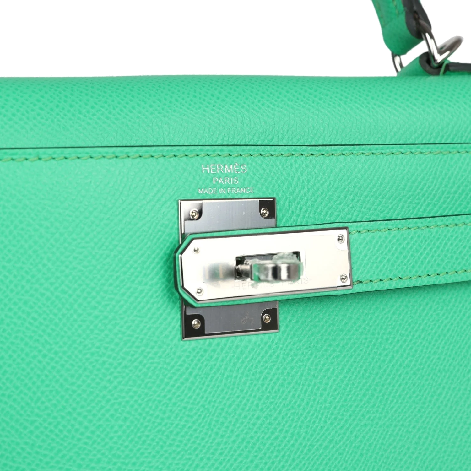 Hermes Kelly Sellier 28 Vert Comics Epsom Palladium Hardware — фото 8
