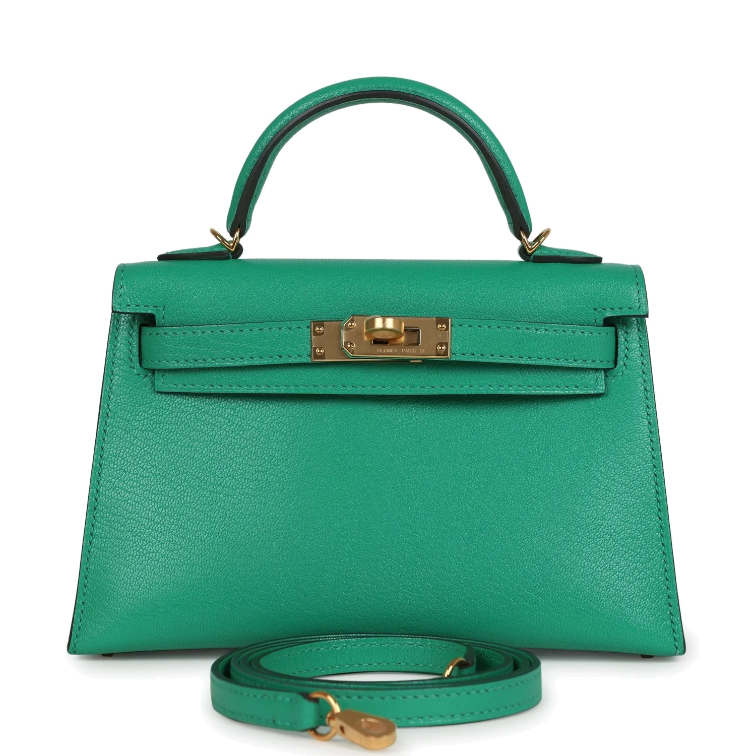 Hermes Kelly Sellier 20 Menthe Chevre Chamkila Gold Hardware