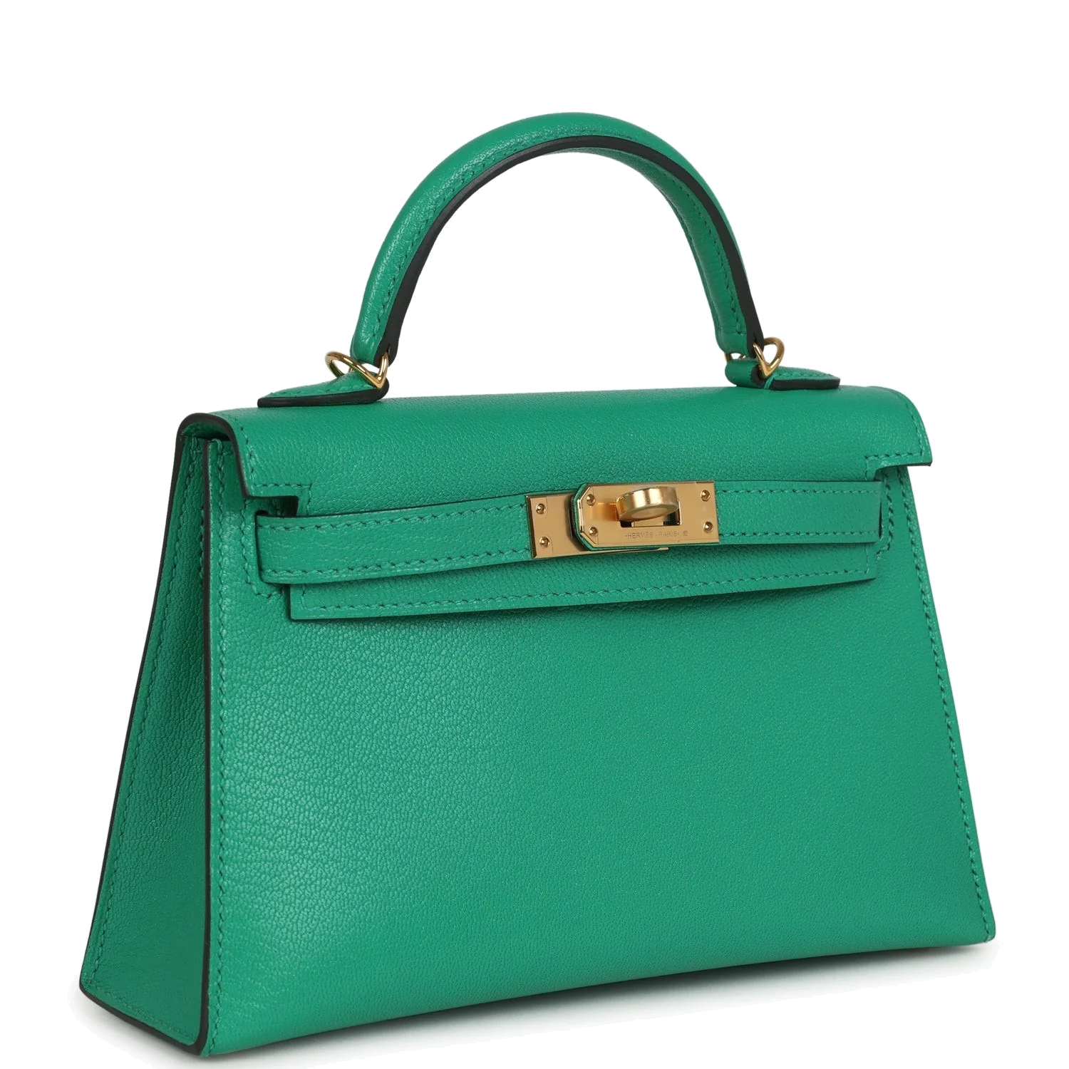 Hermes Kelly Sellier 20 Menthe Chevre Chamkila Gold Hardware — фото 3