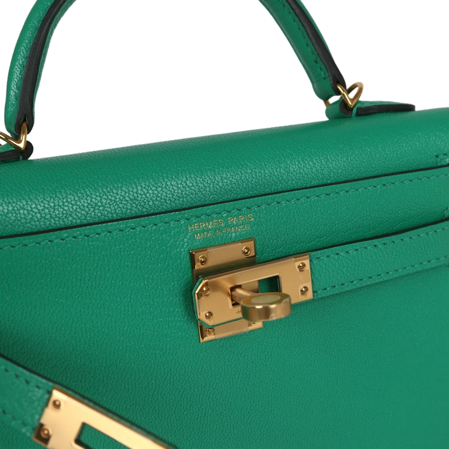 Hermes Kelly Sellier 20 Menthe Chevre Chamkila Gold Hardware — фото 8