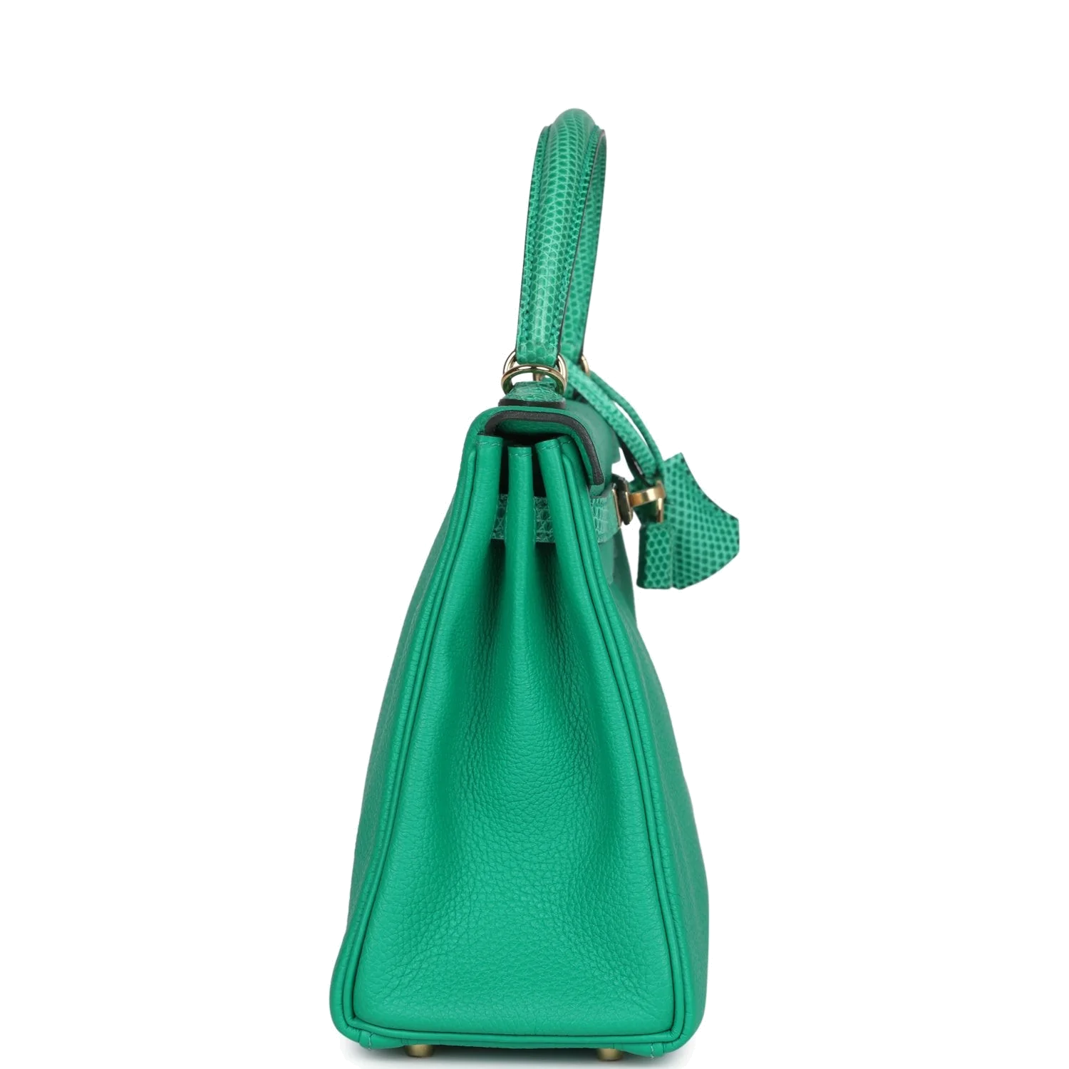 Hermes Kelly Retourne 25 Menthe Togo and Varanus Niloticus Lizard Touch Permabrass Hardware — фото 4