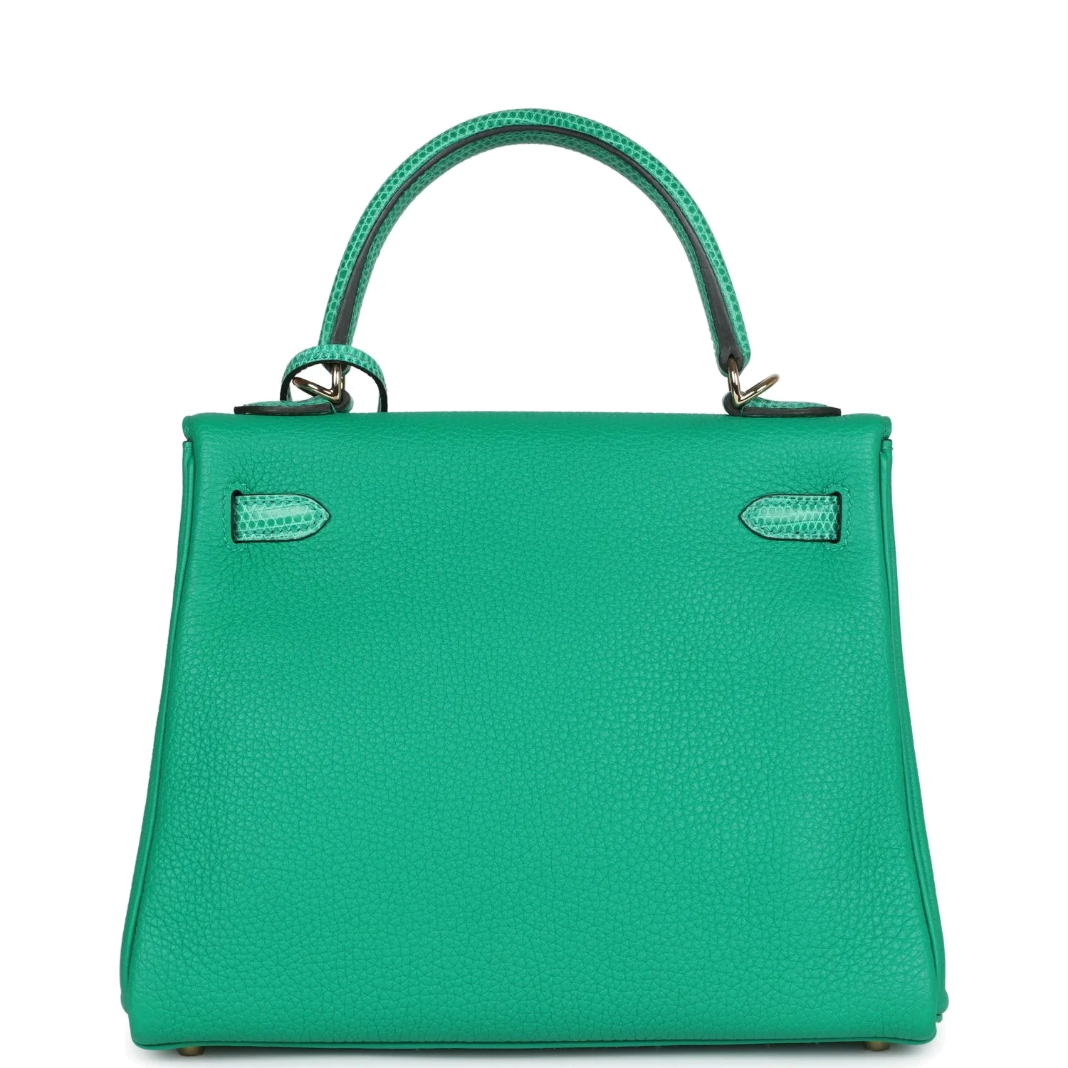 Hermes Kelly Retourne 25 Menthe Togo and Varanus Niloticus Lizard Touch Permabrass Hardware — фото 5