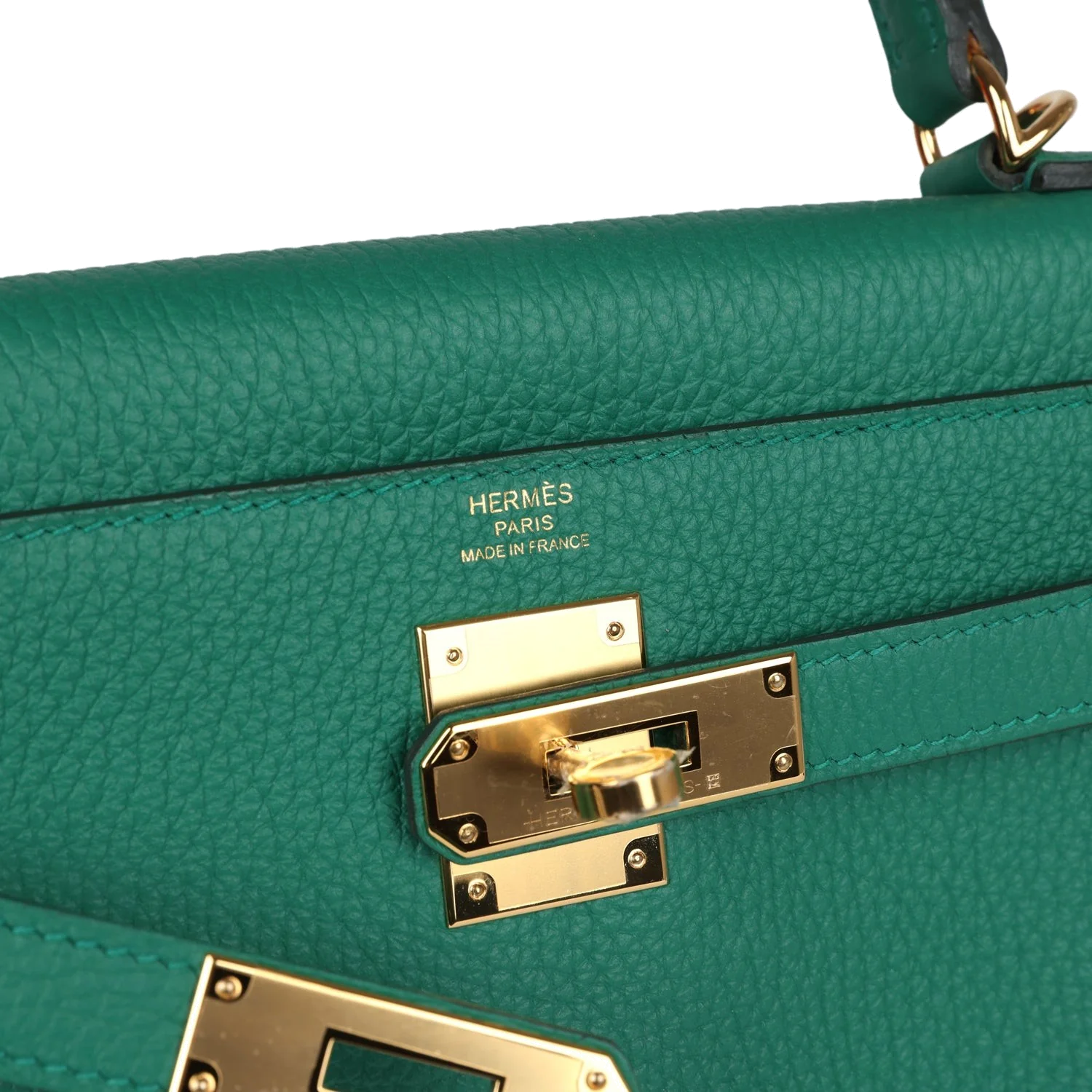 Hermes Kelly Retourne 28 Vert Vertigo Clemence Gold Hardware — фото 8
