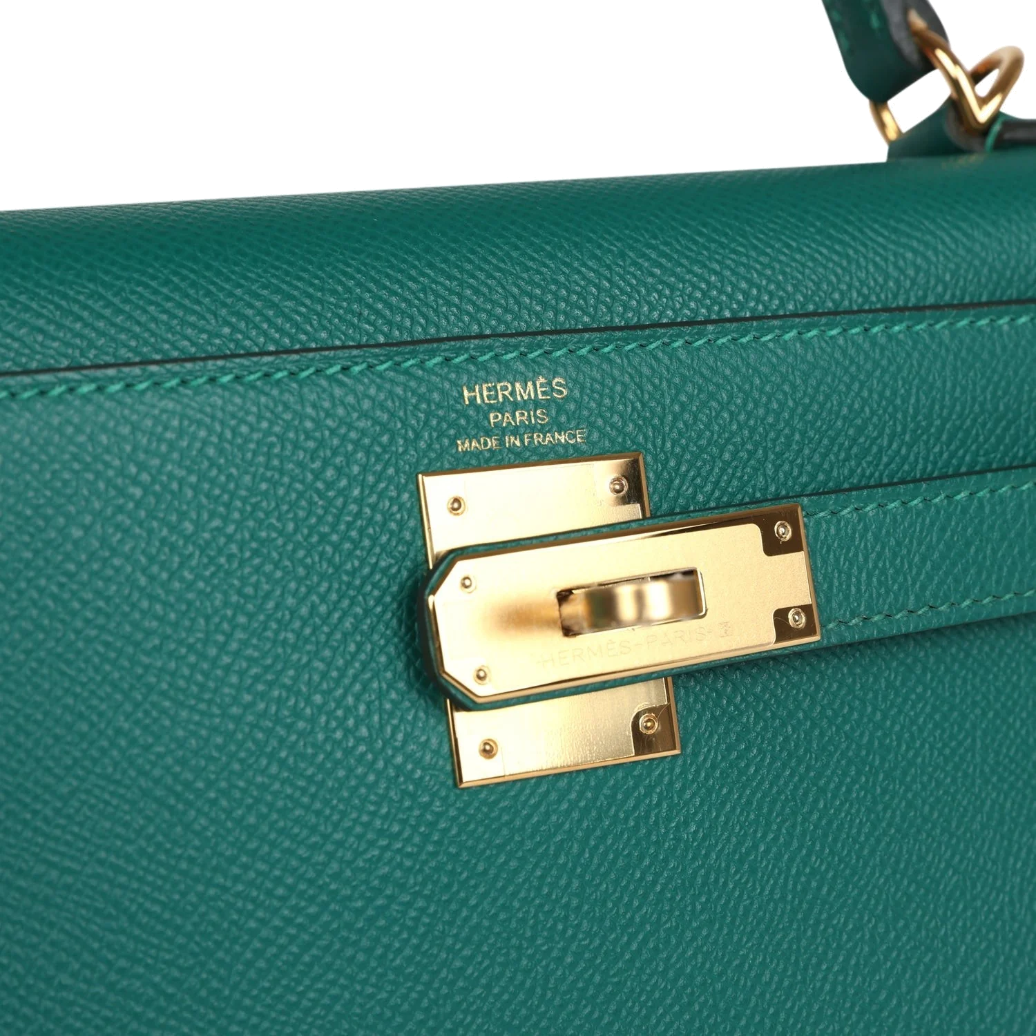 Hermes Kelly Sellier 28 Malachite Epsom Gold Hardware — фото 8