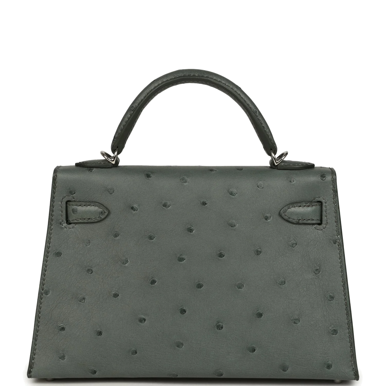 Hermes Kelly Sellier 20 Vert Amande Ostrich Palladium Hardware — фото 5