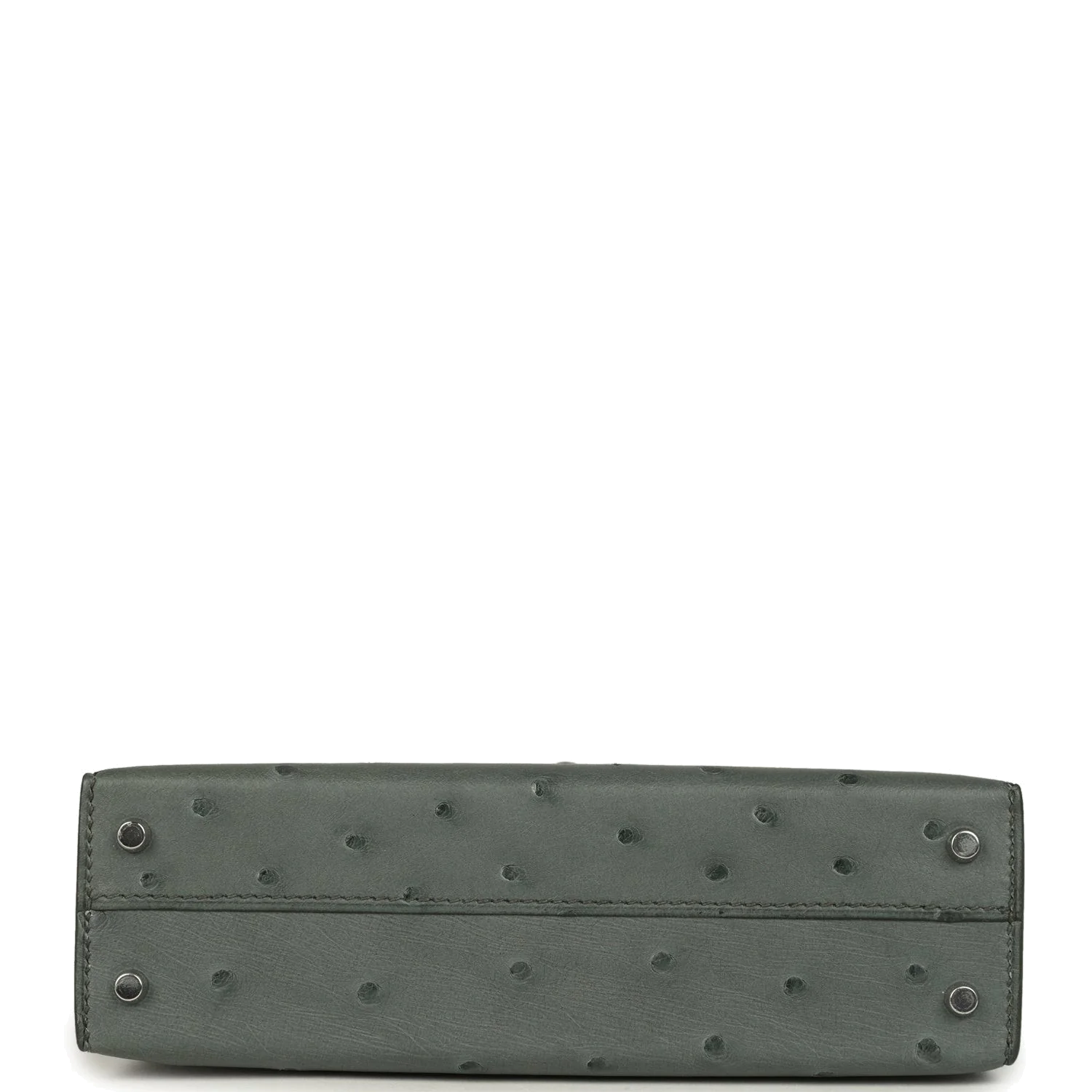 Hermes Kelly Sellier 20 Vert Amande Ostrich Palladium Hardware — фото 7