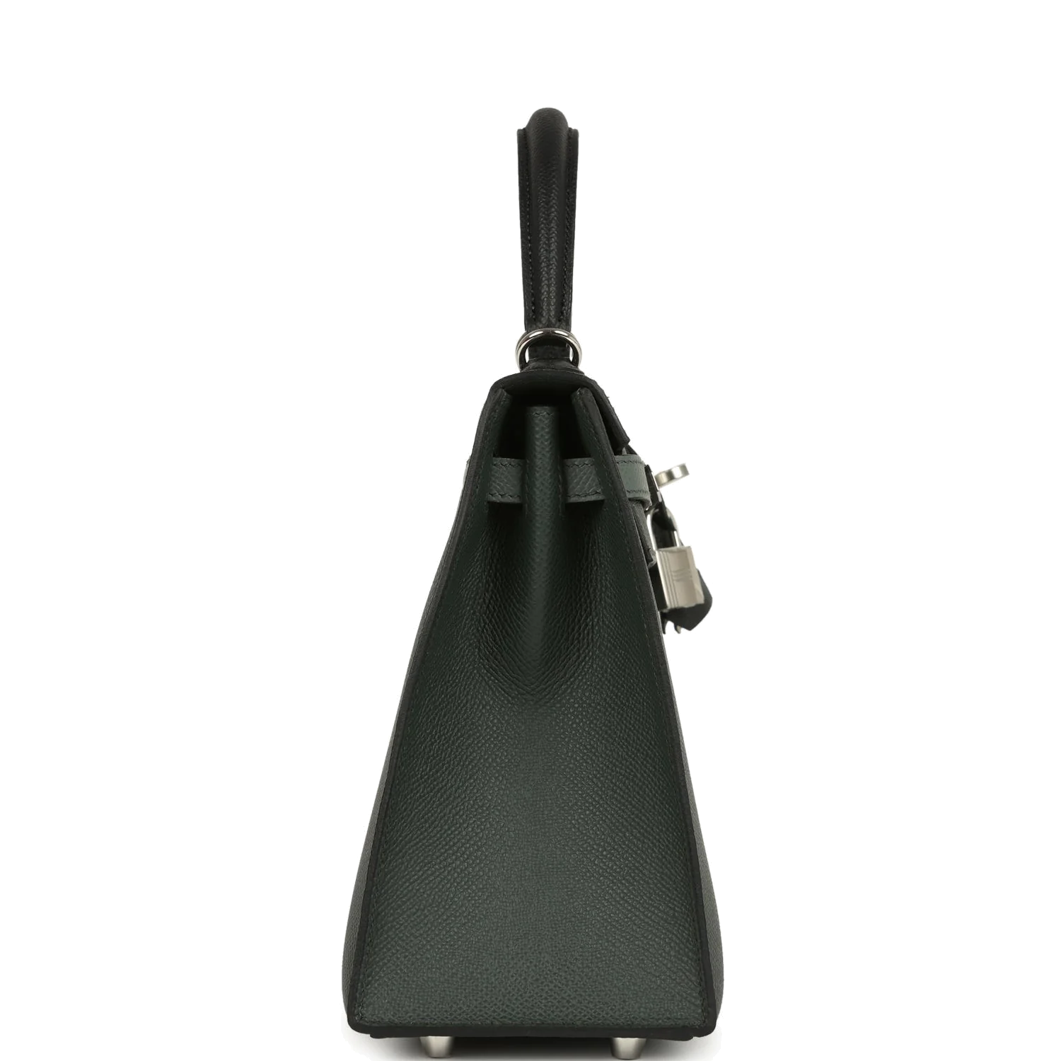 Hermes Kelly Sellier 25 Tri-Color Black, Vert Amande and Vert Mangrove Epsom Palladium Hardware — фото 4
