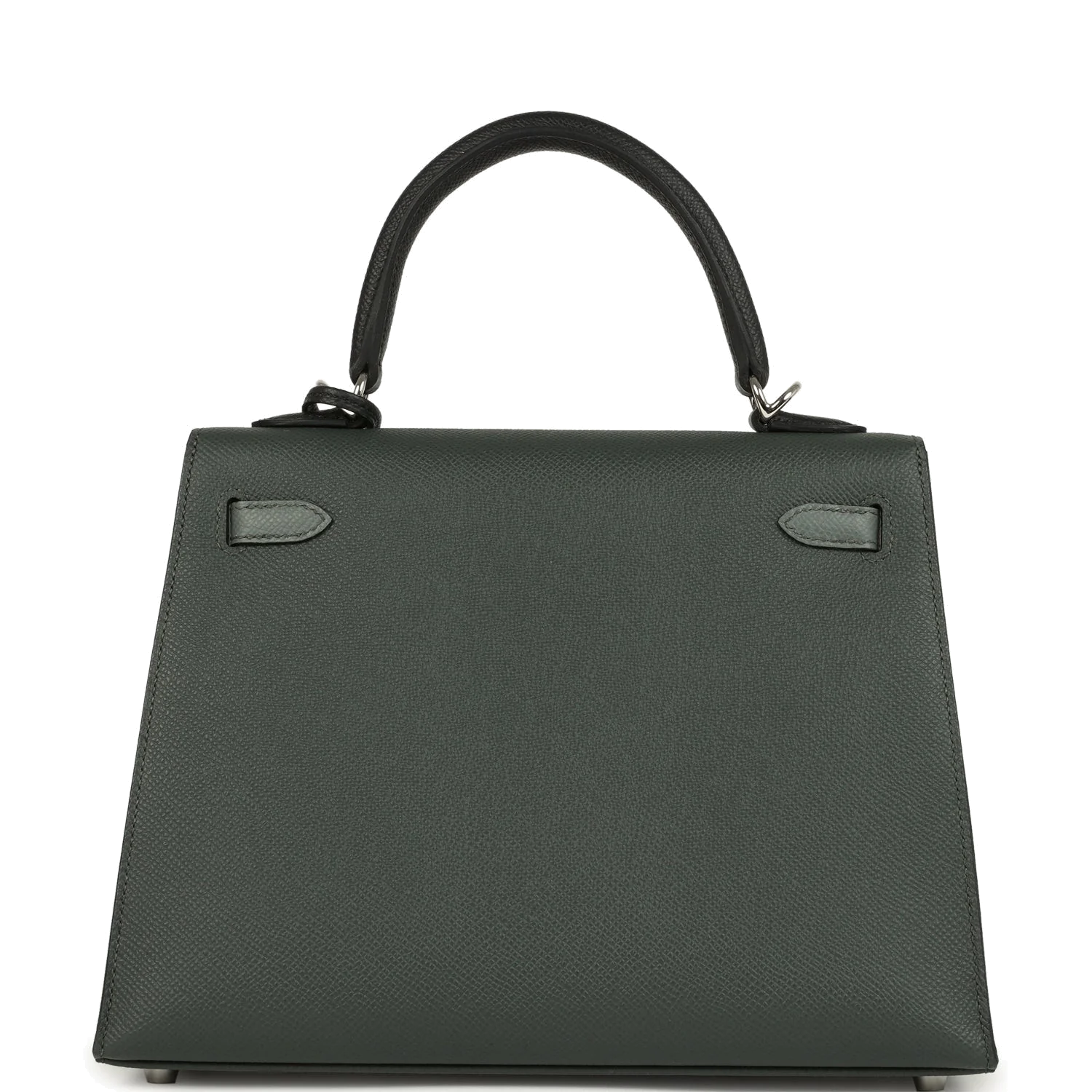 Hermes Kelly Sellier 25 Tri-Color Black, Vert Amande and Vert Mangrove Epsom Palladium Hardware — фото 5