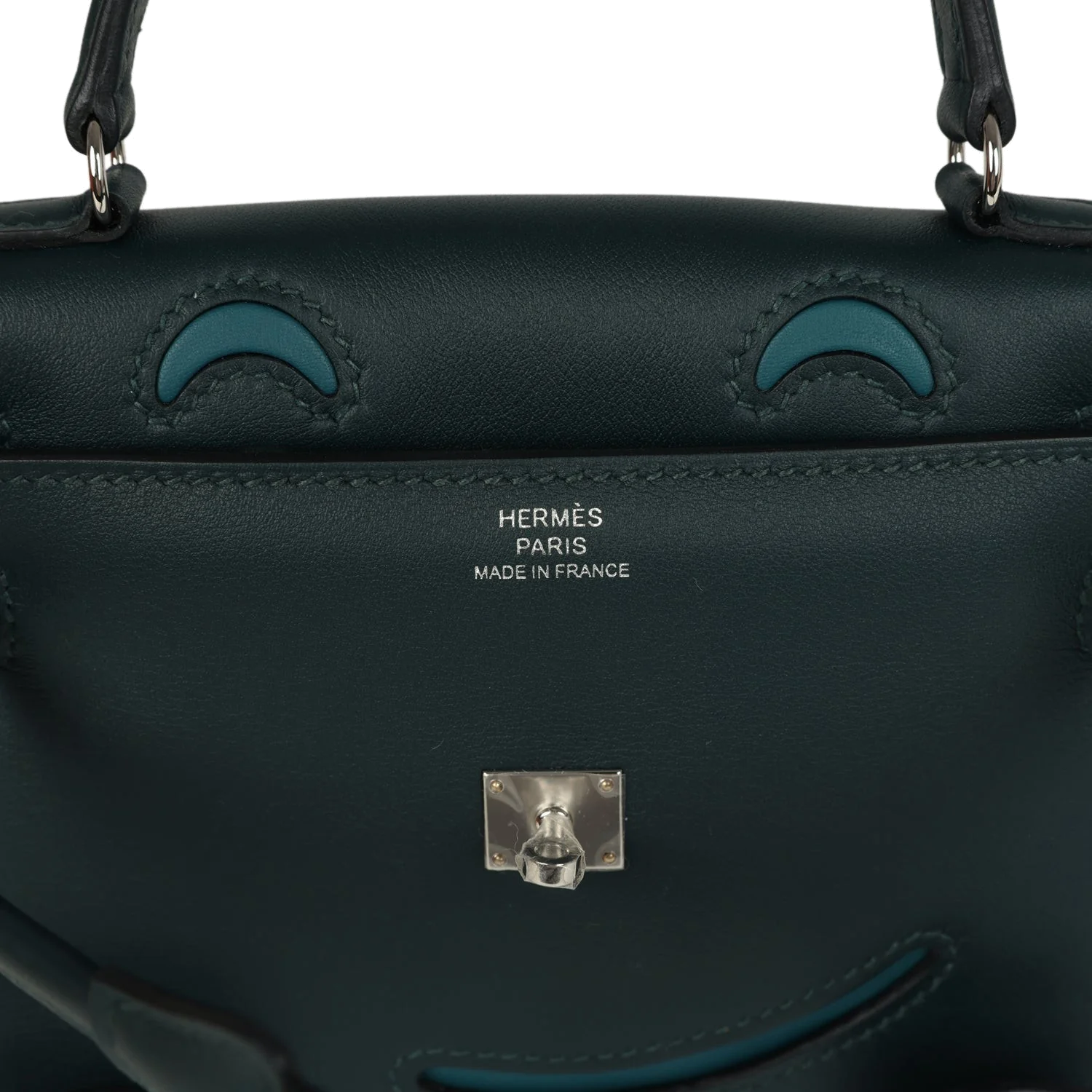 Hermes "Quelle Idolle" Kelly Doll Vert Cypress and Vert Bosphore Swift Palladium Hardware — фото 8