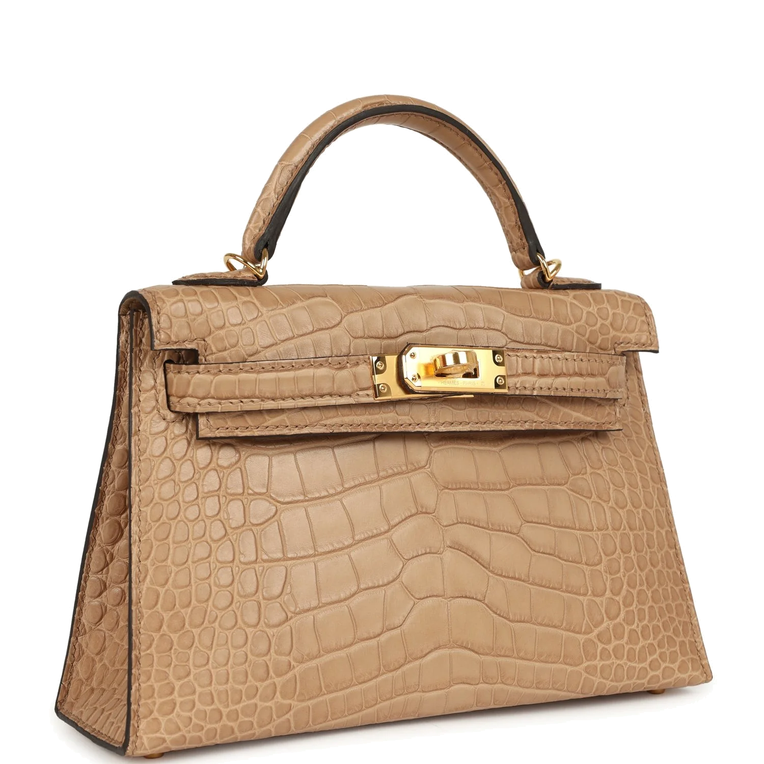 Hermes Kelly Sellier 20 Chai Matte Alligator Gold Hardware — фото 3