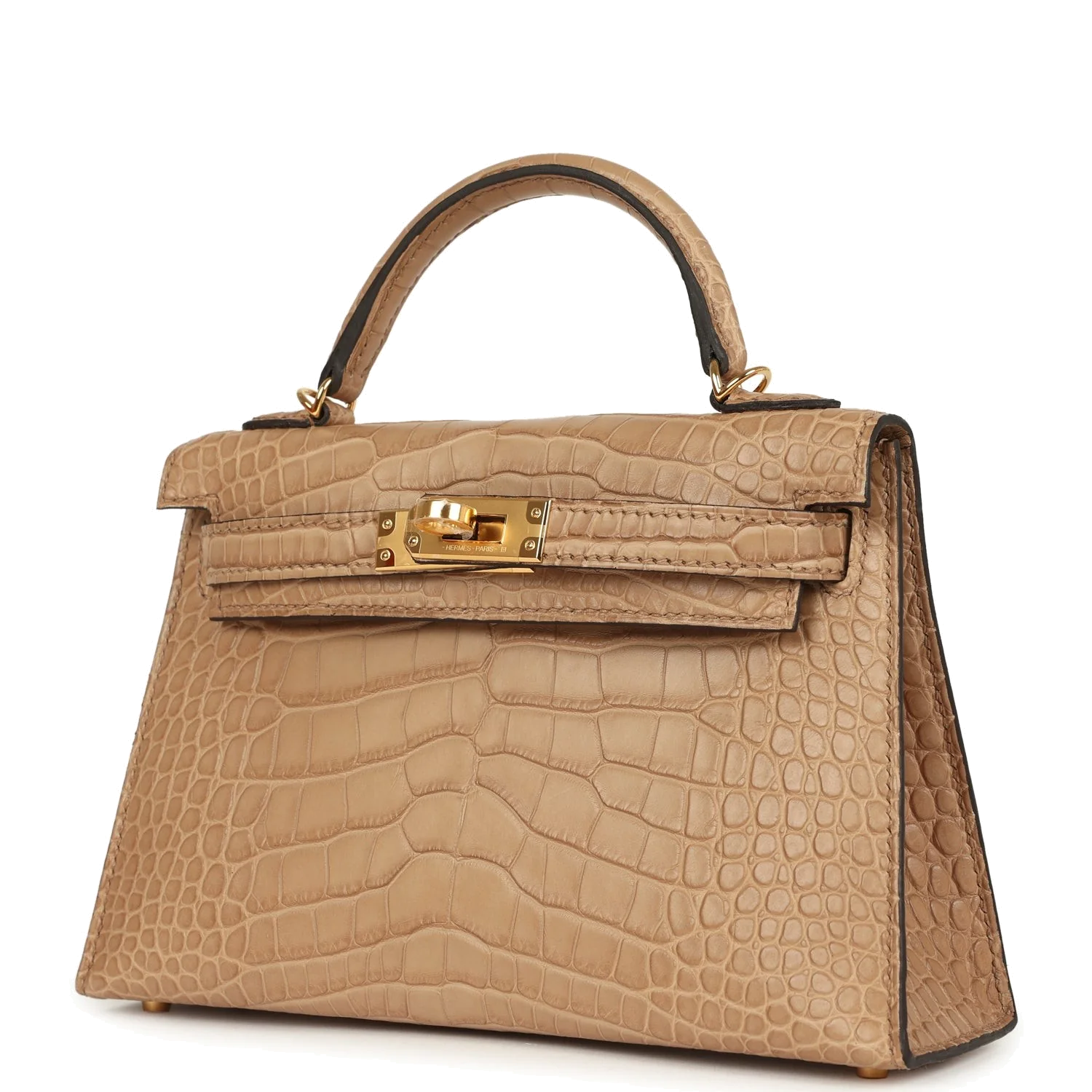 Hermes Kelly Sellier 20 Chai Matte Alligator Gold Hardware — фото 6