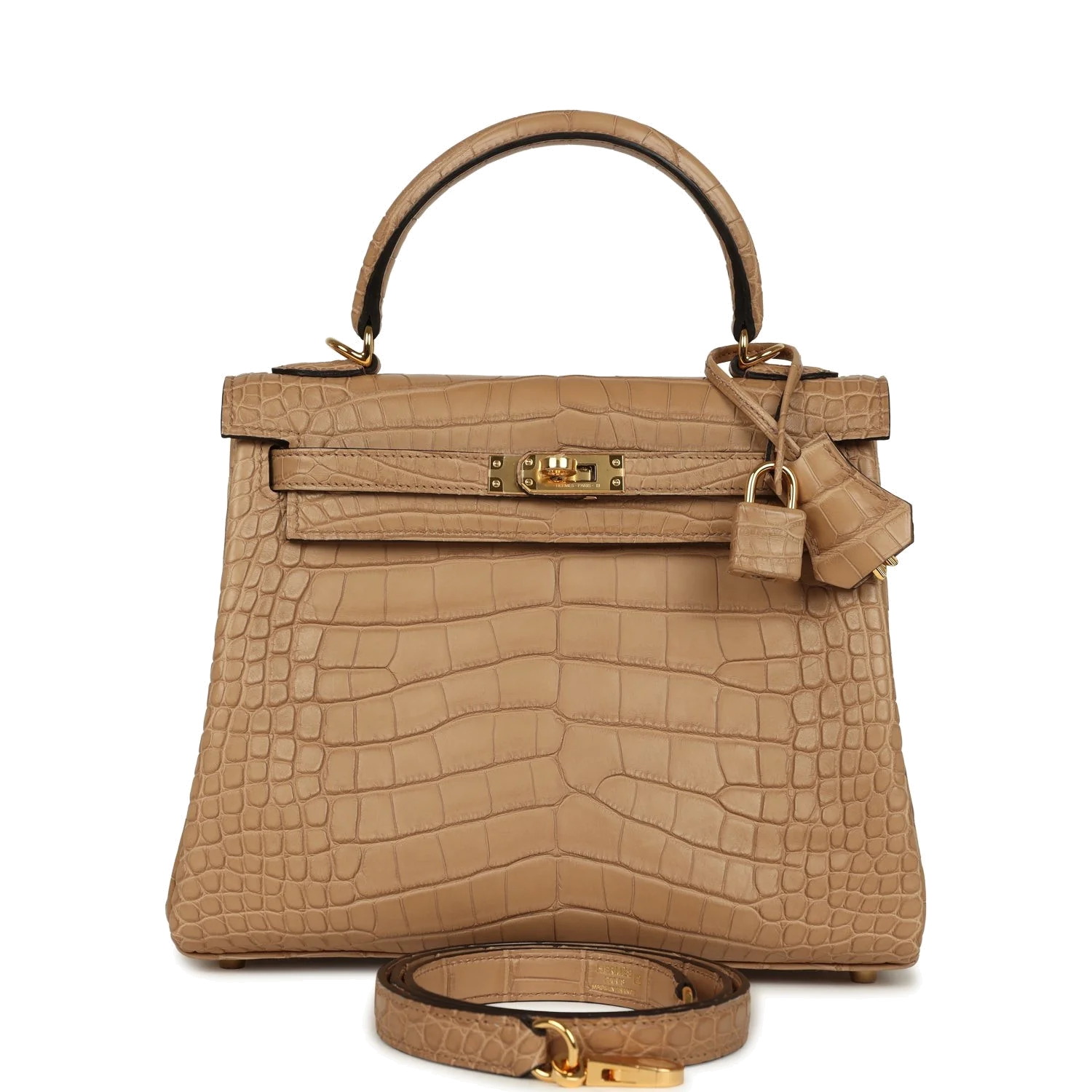 Hermes Kelly Retourne 25 Chai Matte Alligator Gold Hardware — фото 2
