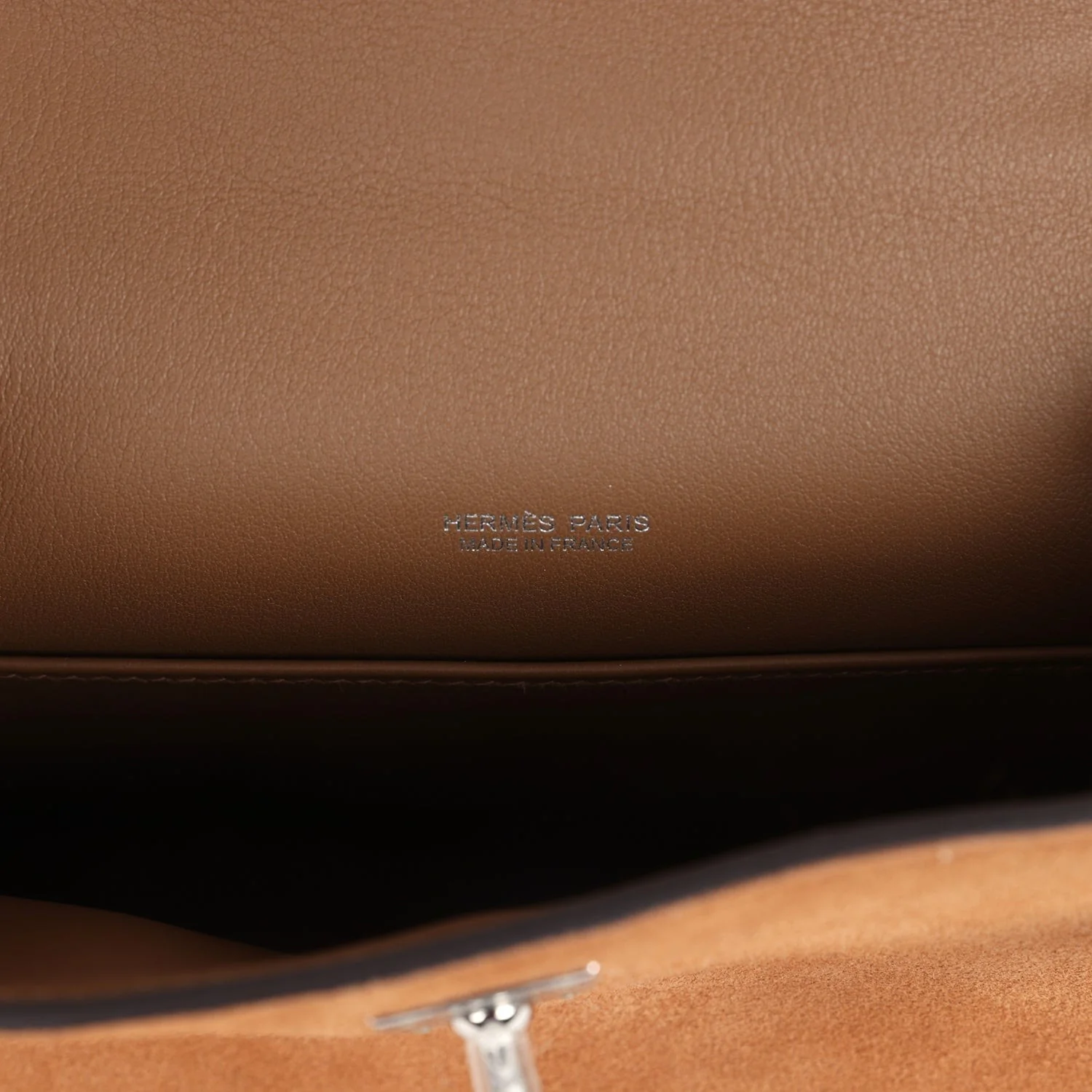 Hermes Teddy Kelly 20 Chamois Shearling and Swift Palladium Hardware Замша Shearling — фото 8
