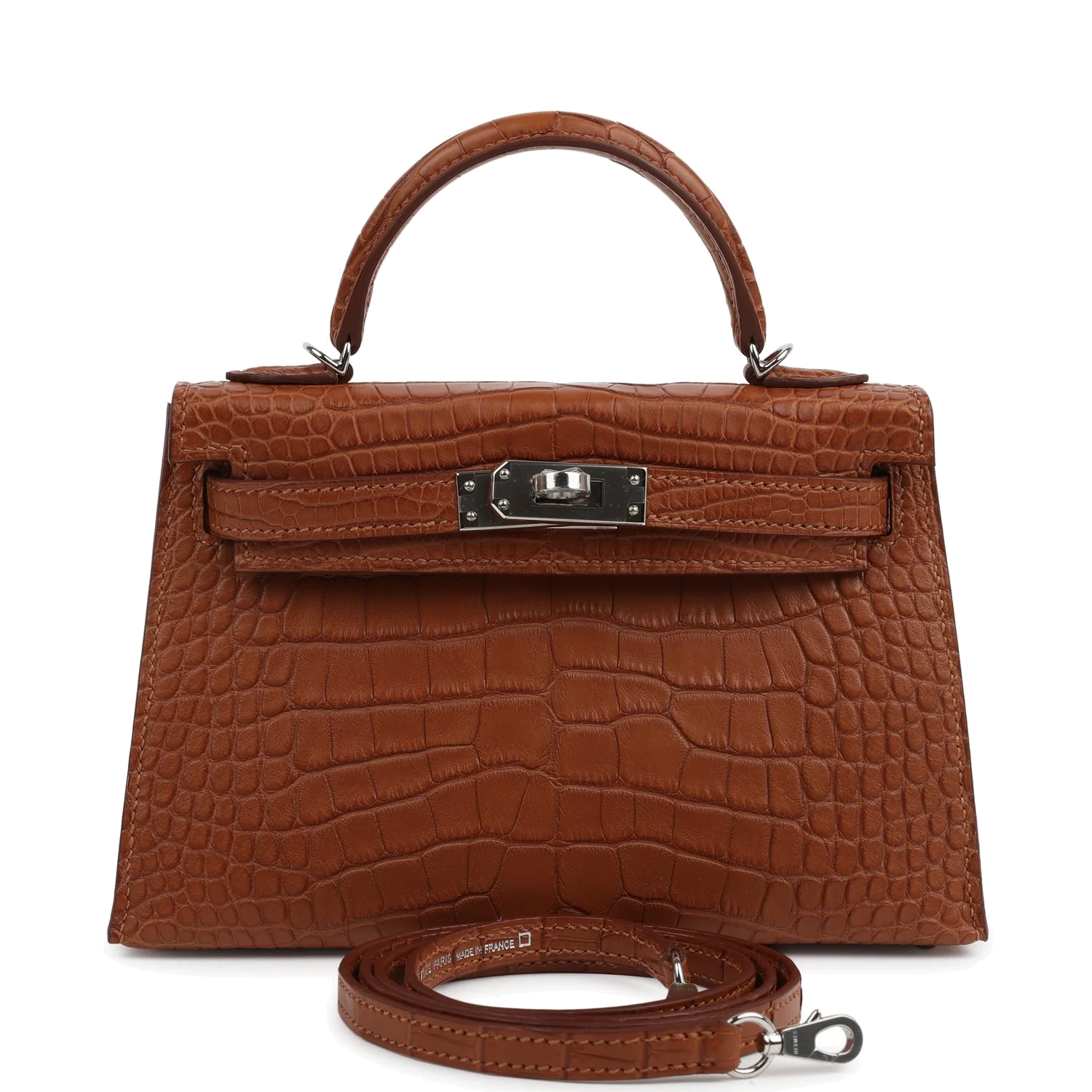 Hermes Kelly Sellier 20 Gold Matte Alligator Palladium Hardware — фото 2