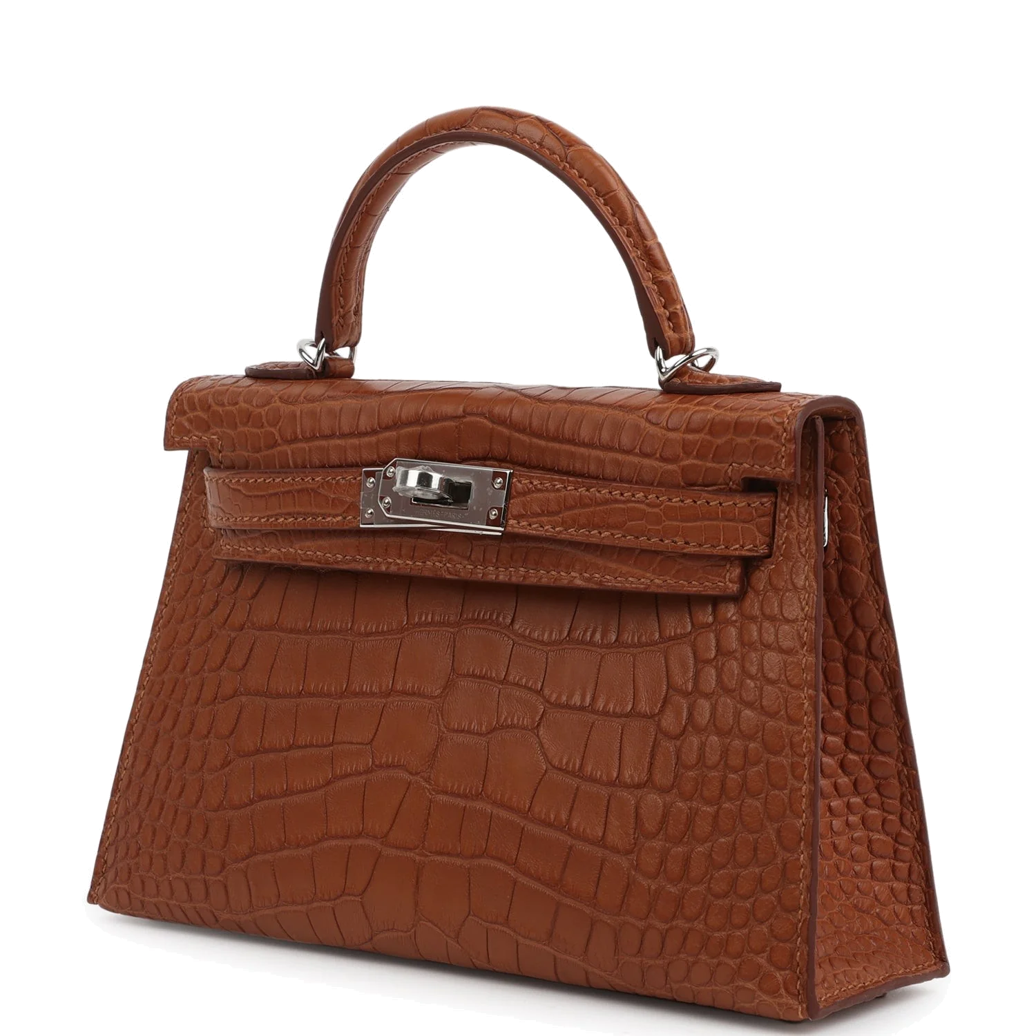 Hermes Kelly Sellier 20 Gold Matte Alligator Palladium Hardware — фото 6