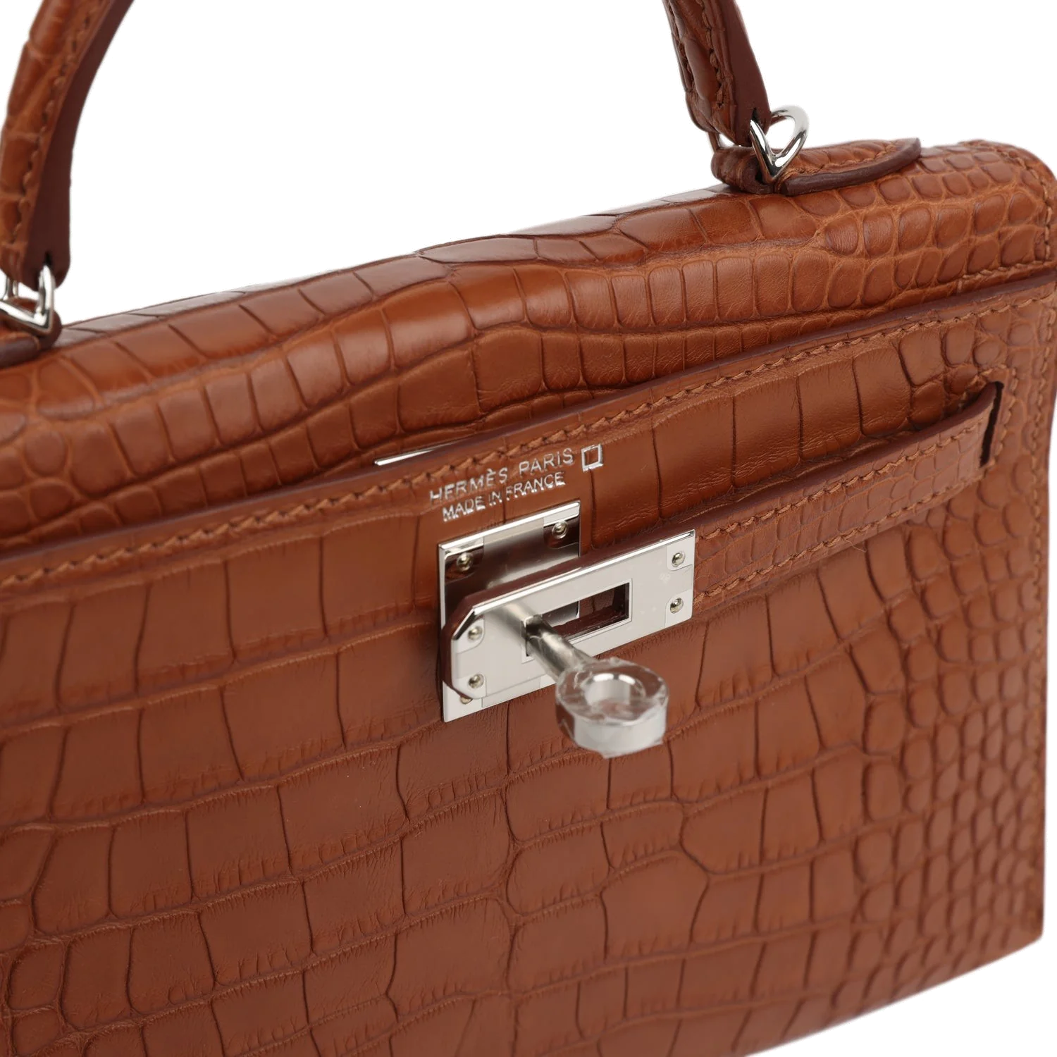 Hermes Kelly Sellier 20 Gold Matte Alligator Palladium Hardware — фото 8
