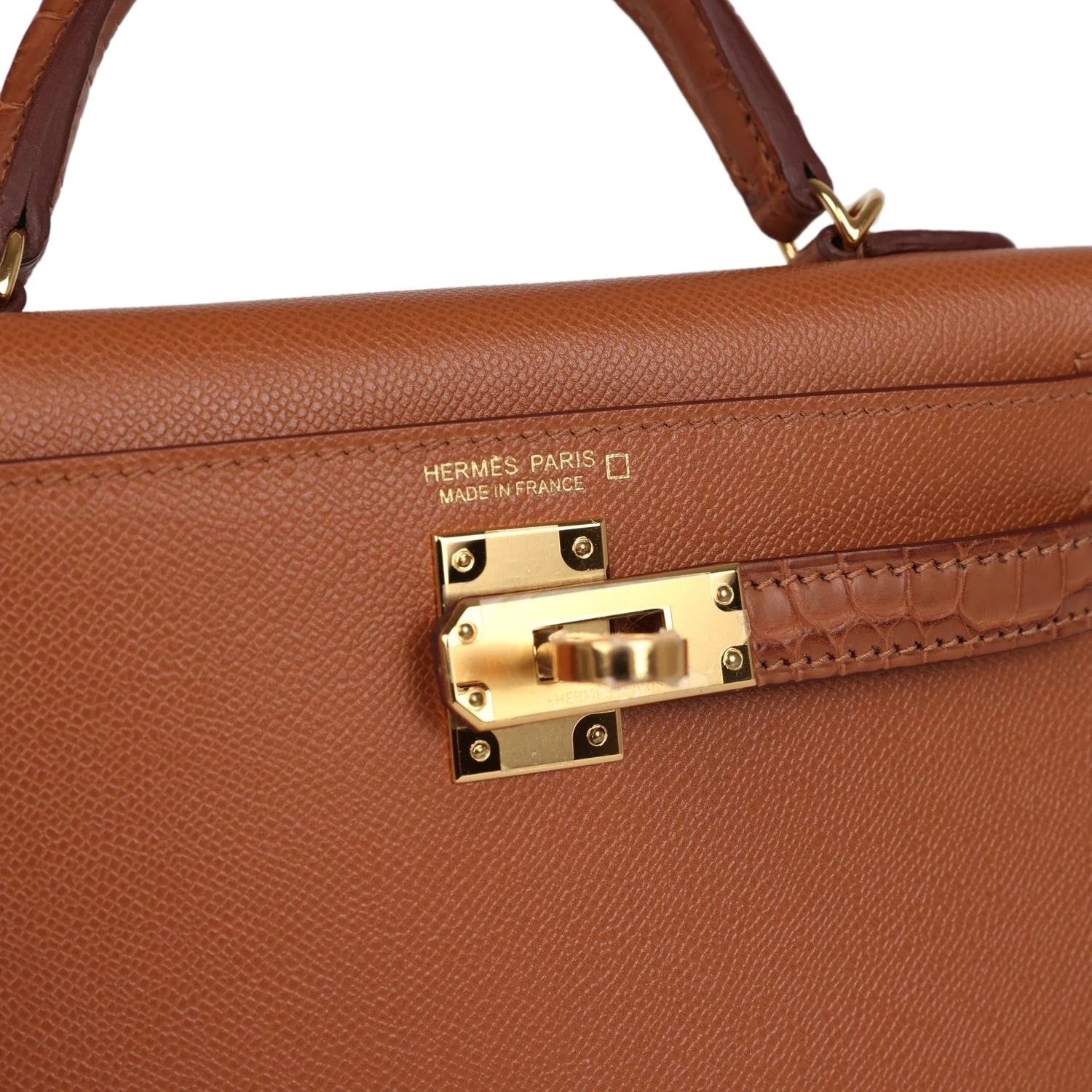 Hermes Kelly Sellier 20 Gold Madame and Matte Alligator Touch Gold Hardware — фото 8