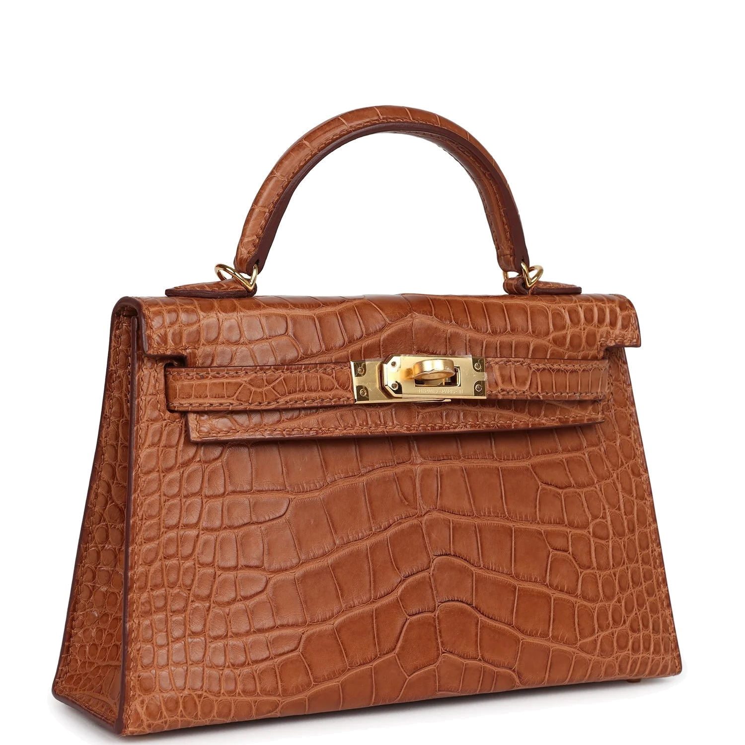 Hermes Kelly Sellier 20 Gold Matte Alligator Gold Hardware — фото 3