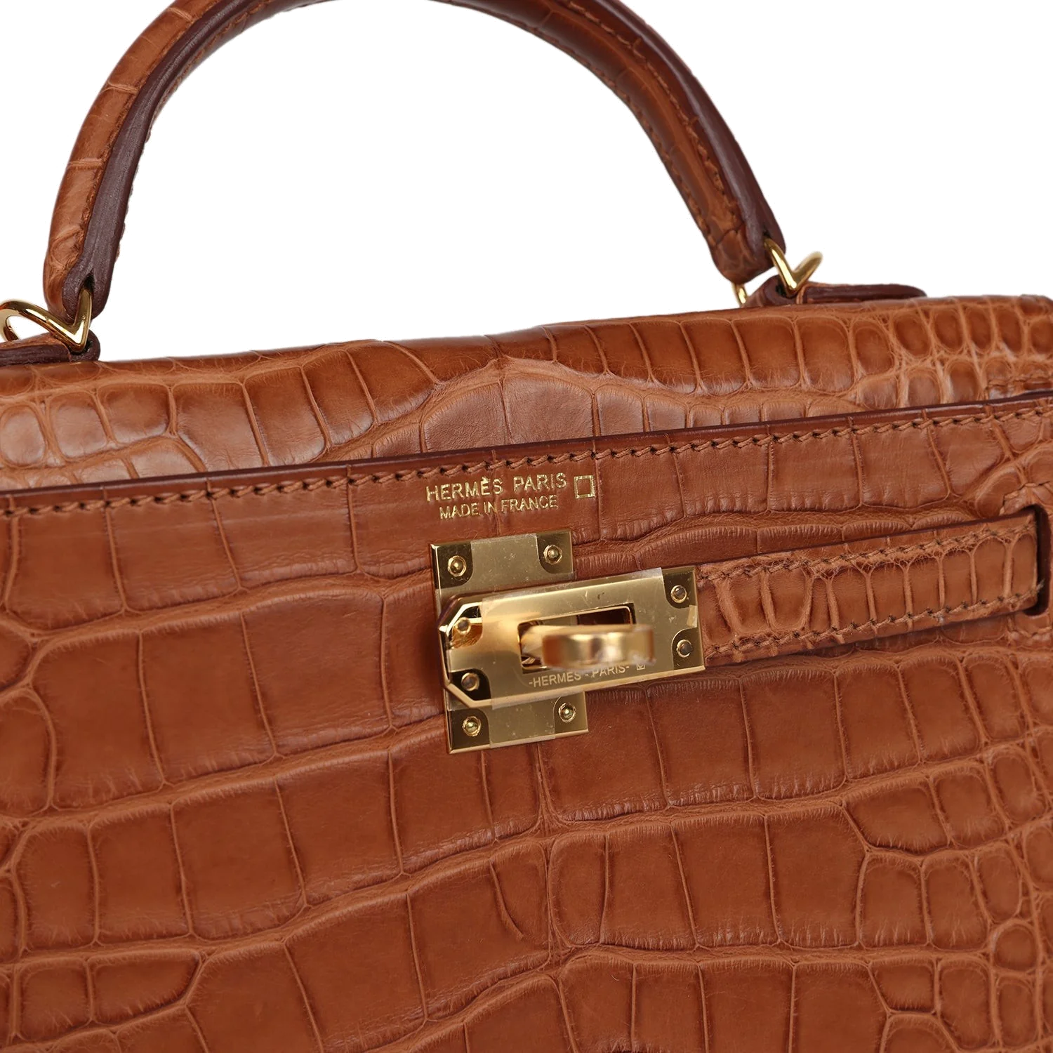 Hermes Kelly Sellier 20 Gold Matte Alligator Gold Hardware — фото 8