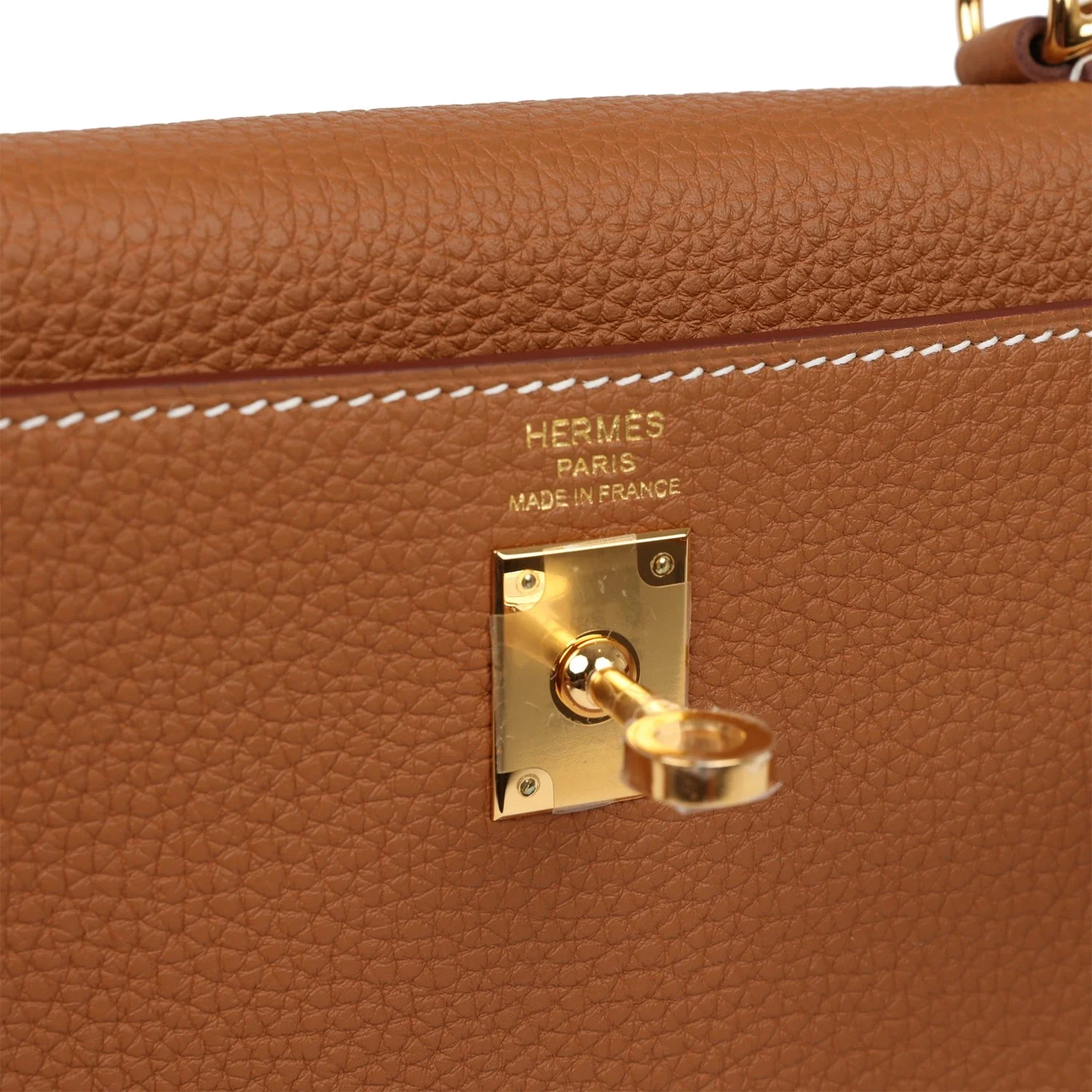 Hermes Kelly Retourne 25 Gold Togo Gold Hardware — фото 8