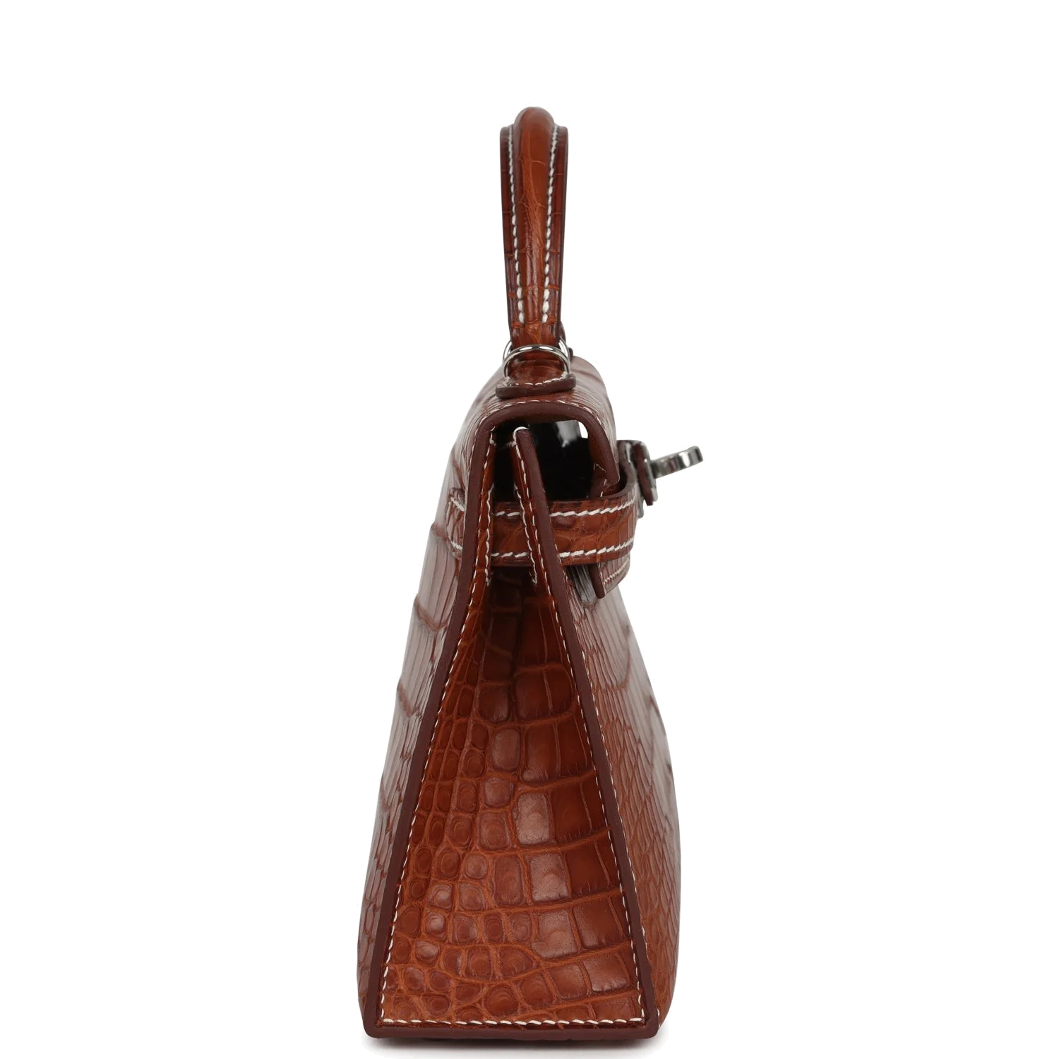 Hermes Kelly Sellier 20 Fauve Matte Alligator Barenia Palladium Hardware — фото 4