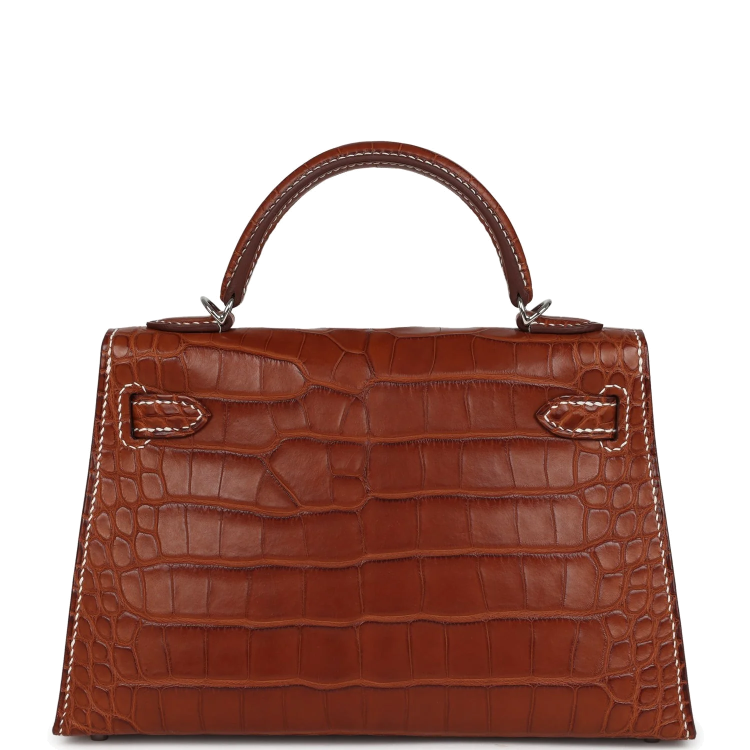 Hermes Kelly Sellier 20 Fauve Matte Alligator Barenia Palladium Hardware — фото 5