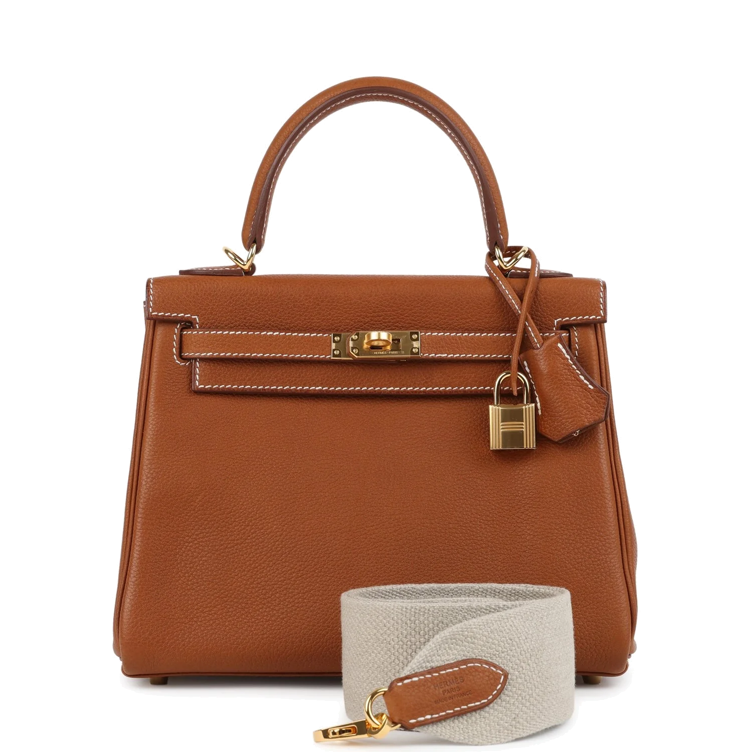 Hermes Kelly Retourne 25 Fauve Barenia Faubourg Gold Hardware — фото 3