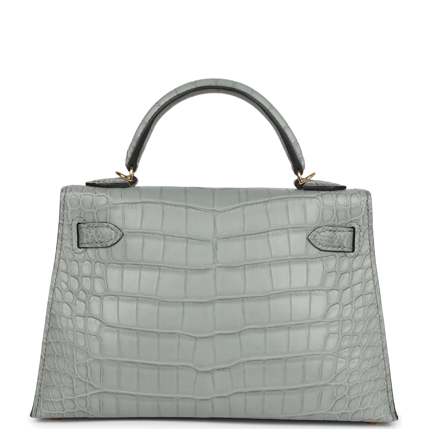 Hermes Kelly Sellier 20 Gris Ciment Matte Alligator Gold Hardware — фото 5