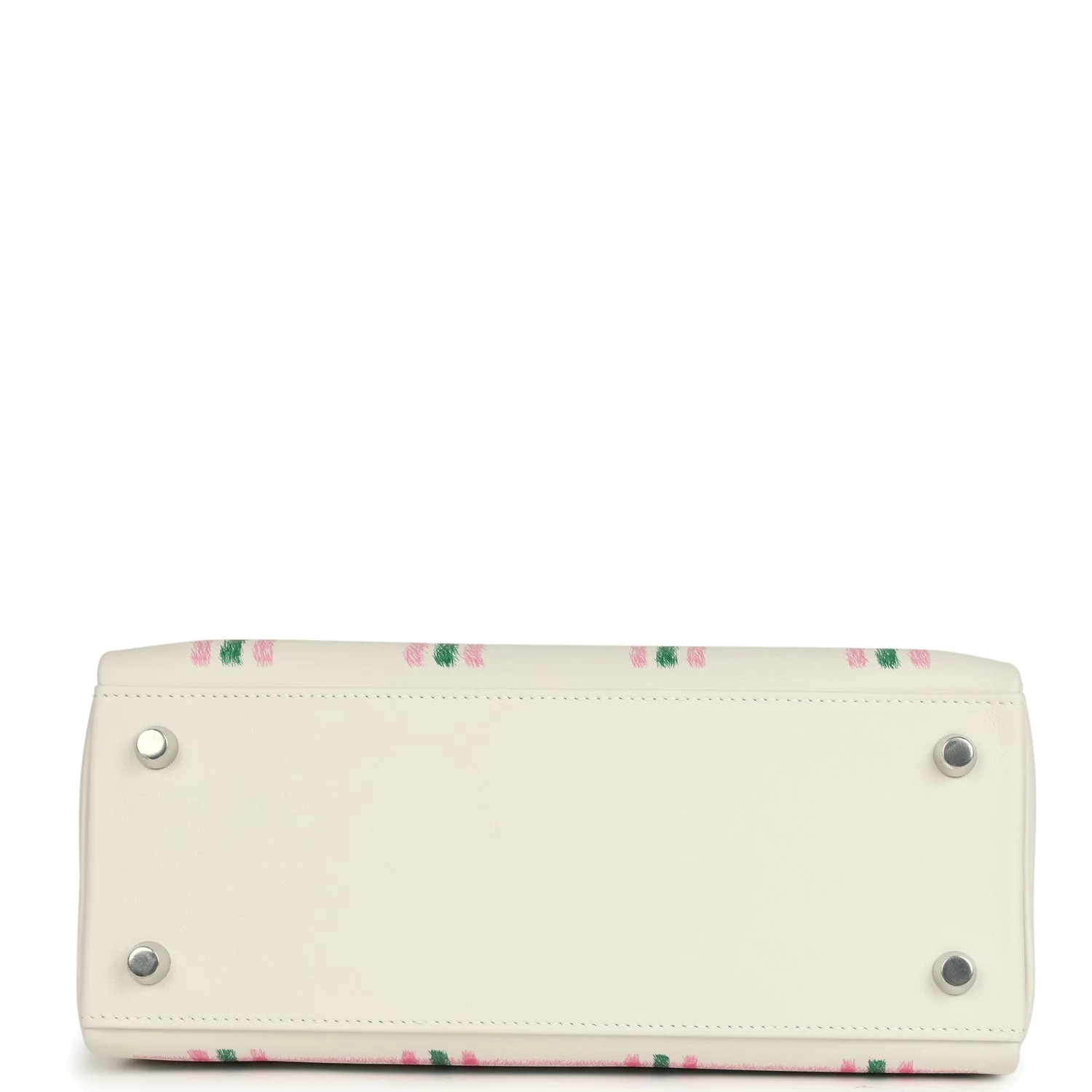 Hermes Kelly Retourne 25 "Tartan Light" Gris Pale, Vert Moyen and Bubblegum Swift Palladium Hardware — фото 7