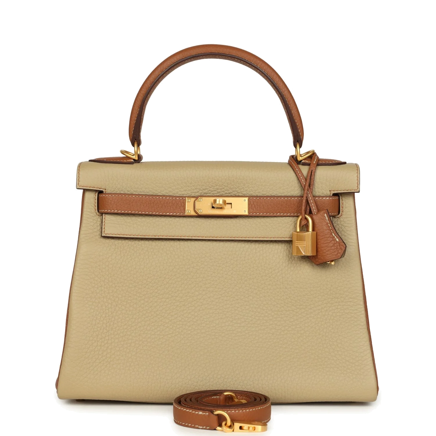 Hermes Special Order (HSS) Kelly Retourne 28 Gold and Trench Clemence Brushed Gold Hardware — фото 2