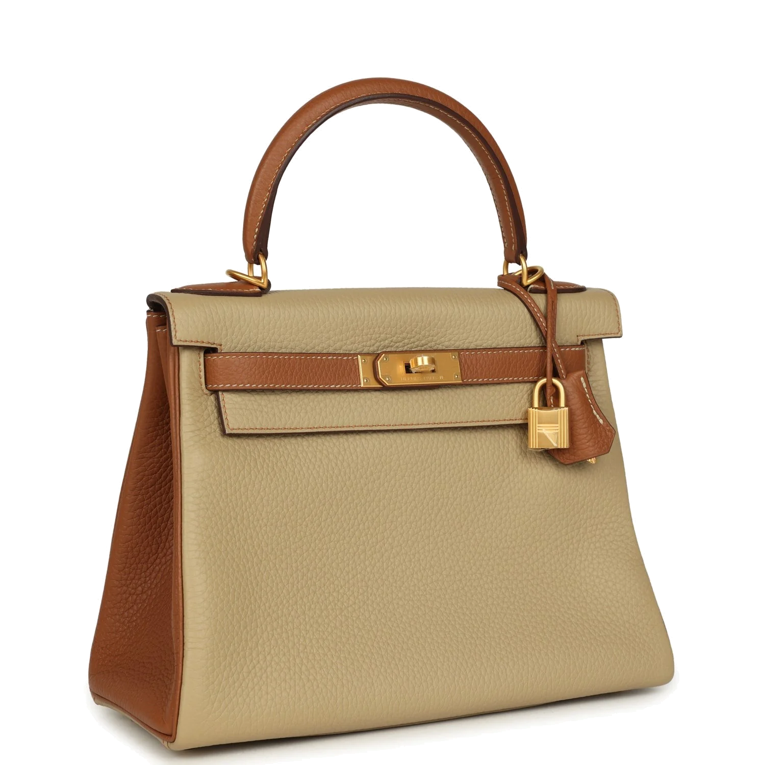 Hermes Special Order (HSS) Kelly Retourne 28 Gold and Trench Clemence Brushed Gold Hardware — фото 3