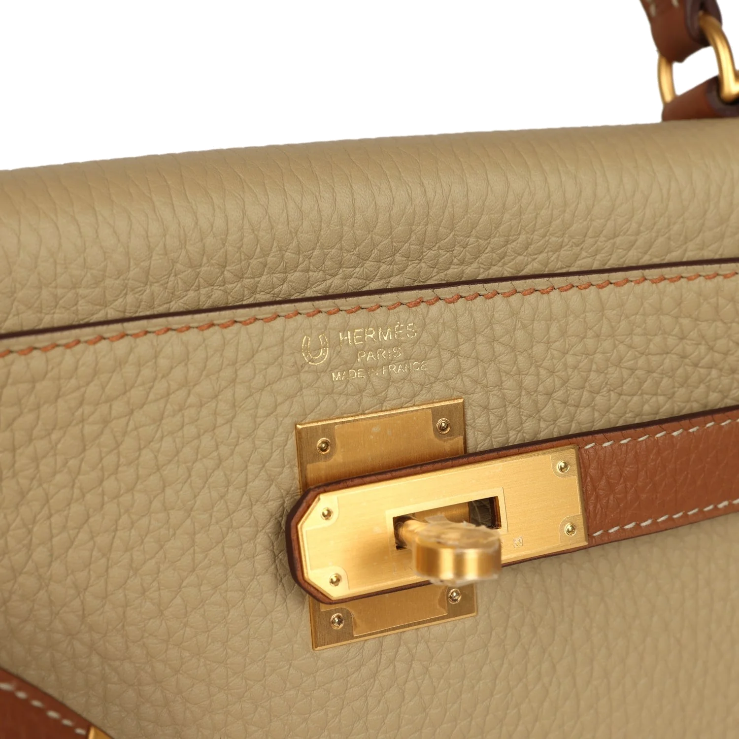 Hermes Special Order (HSS) Kelly Retourne 28 Gold and Trench Clemence Brushed Gold Hardware — фото 8