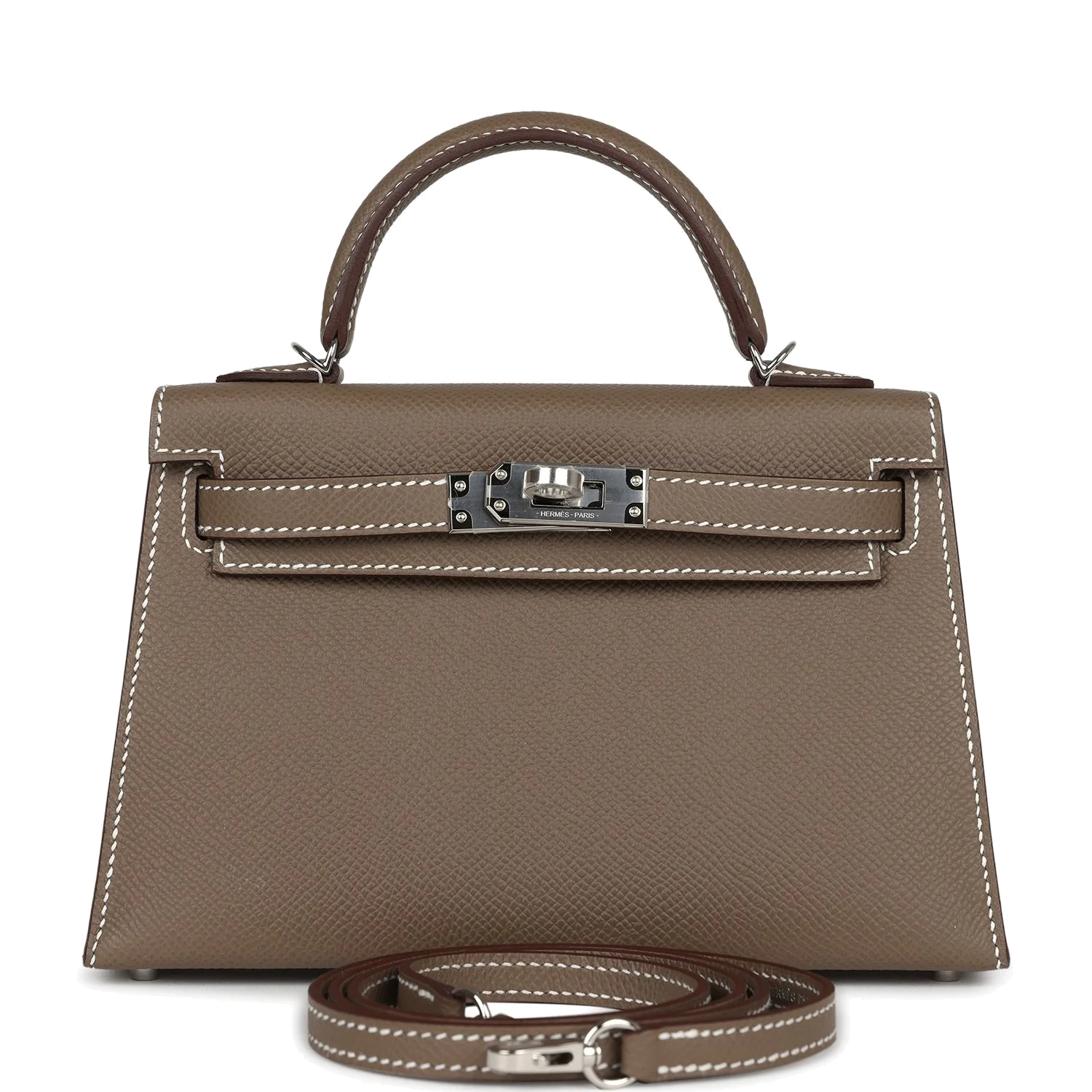 Hermes Kelly Sellier 20 Etoupe Epsom Palladium Hardware