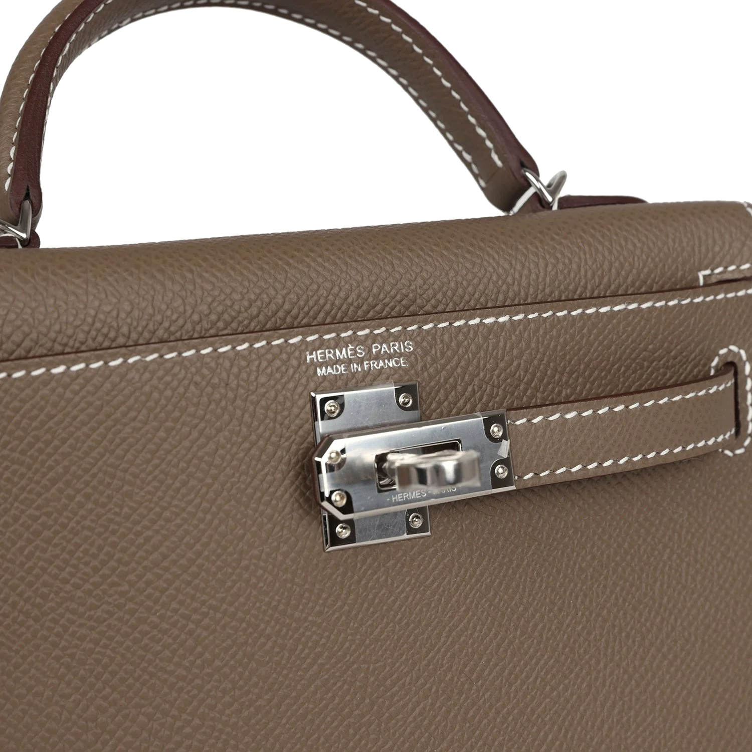 Hermes Kelly Sellier 20 Etoupe Epsom Palladium Hardware — фото 8