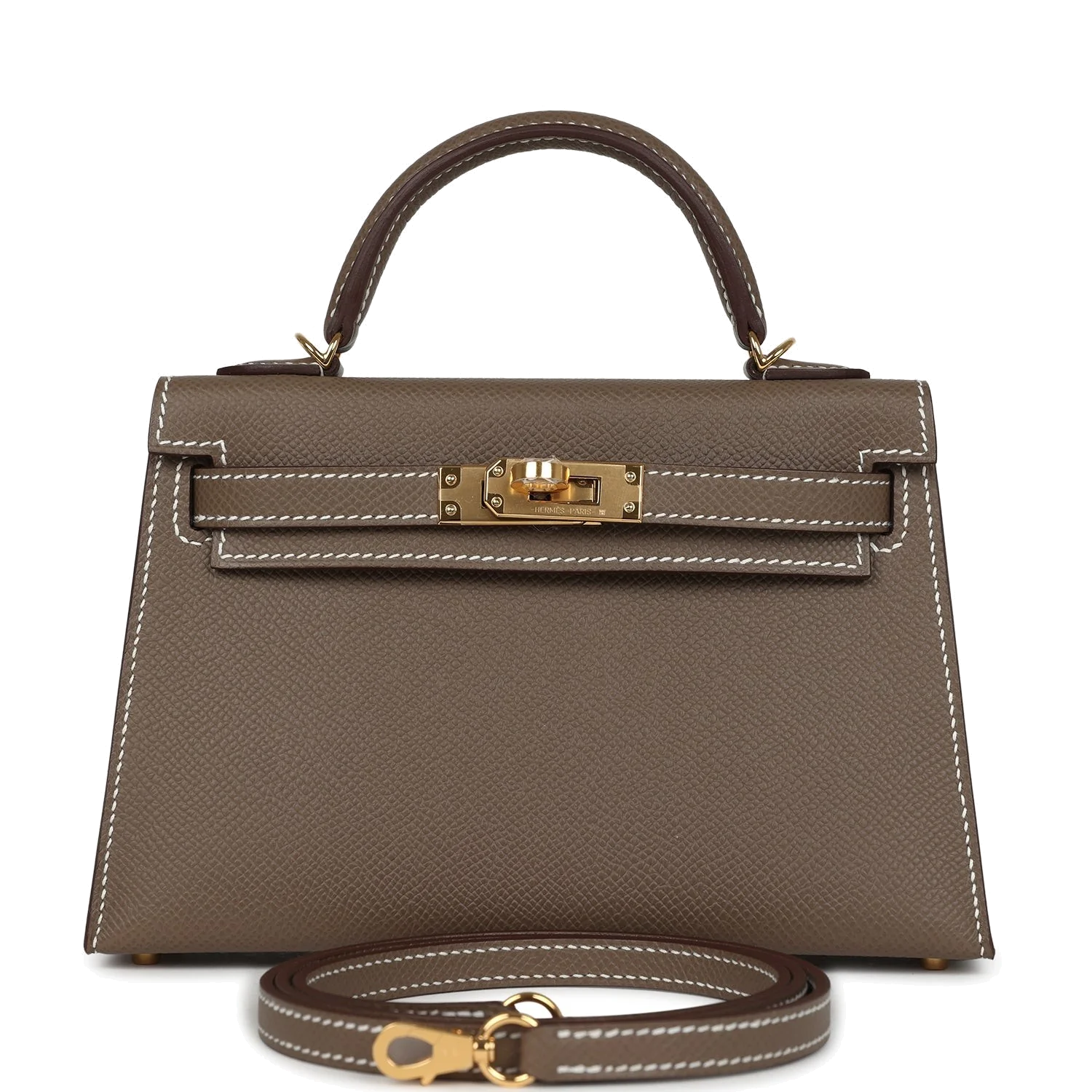 Hermes Kelly Sellier 20 Etoupe Epsom Gold Hardware — фото 2