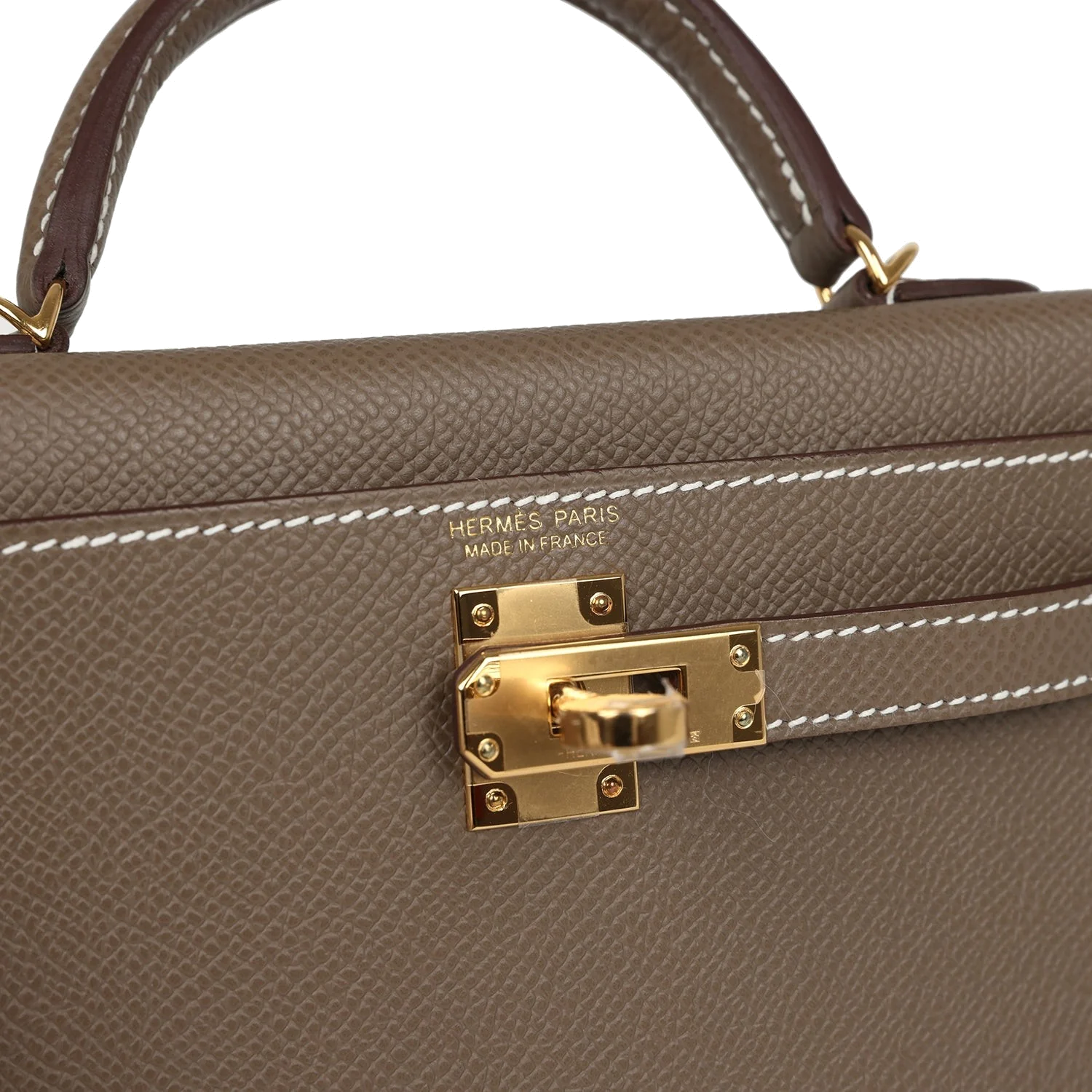 Hermes Kelly Sellier 20 Etoupe Epsom Gold Hardware — фото 8