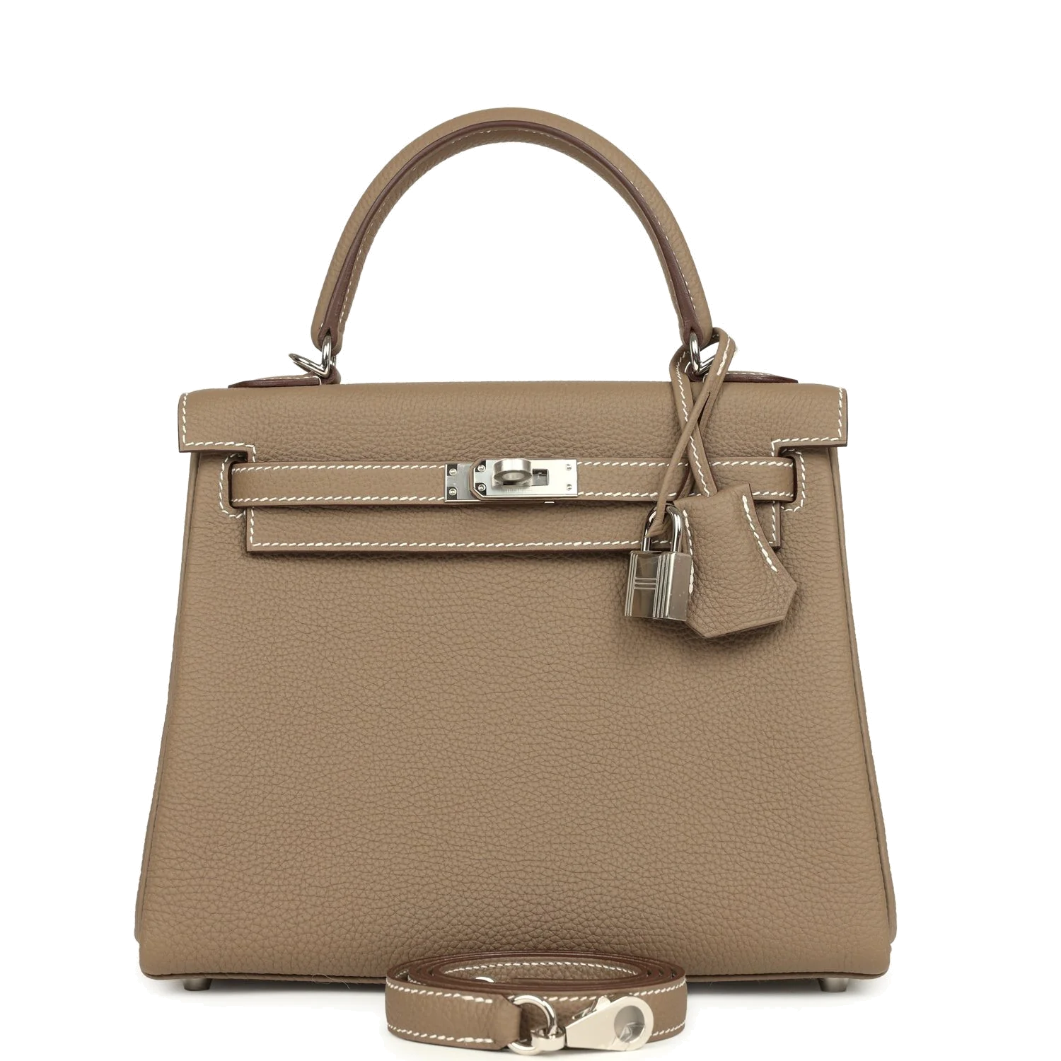 Hermes Kelly Retourne 25 Etoupe Togo Palladium Hardware — фото 2