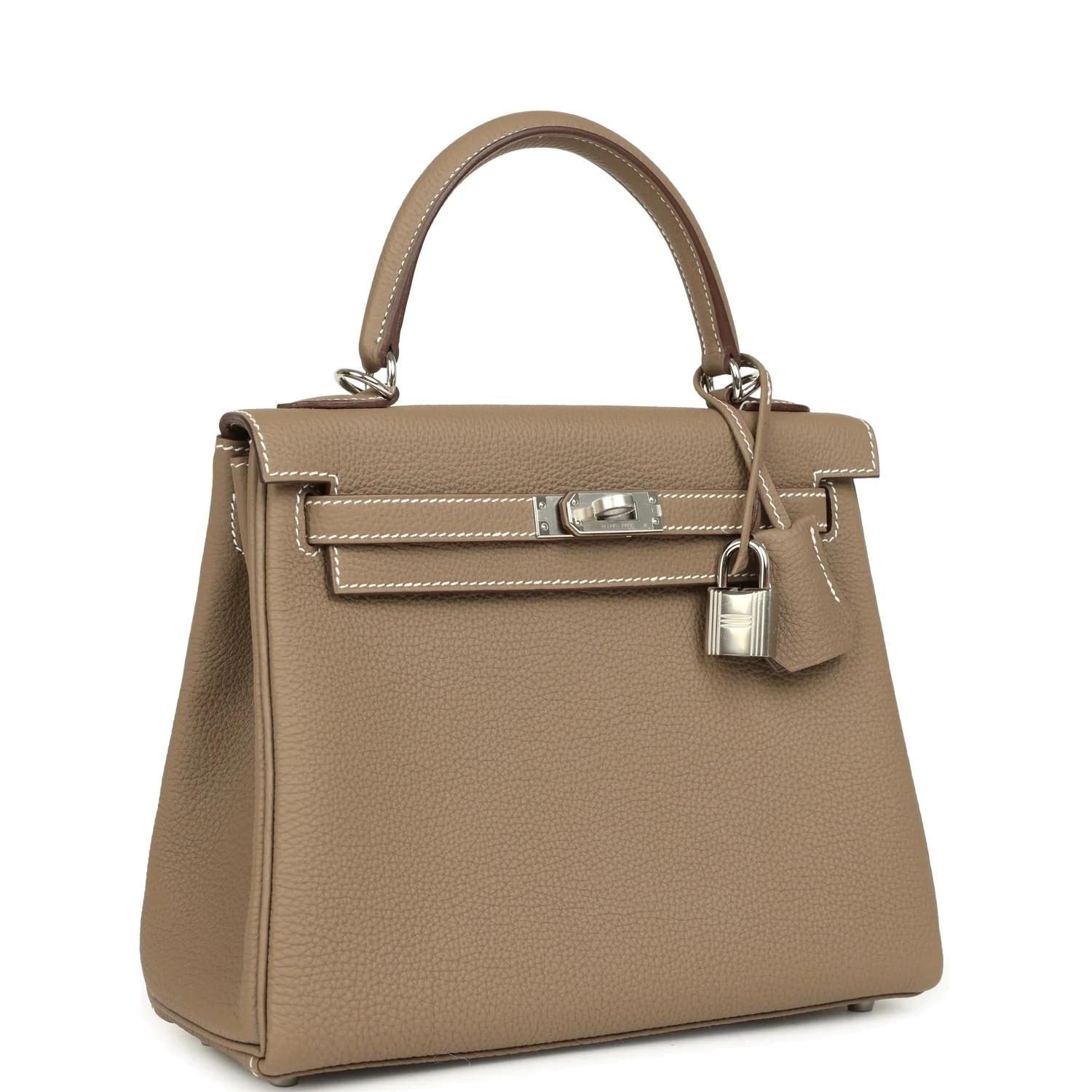 Hermes Kelly Retourne 25 Etoupe Togo Palladium Hardware — фото 3