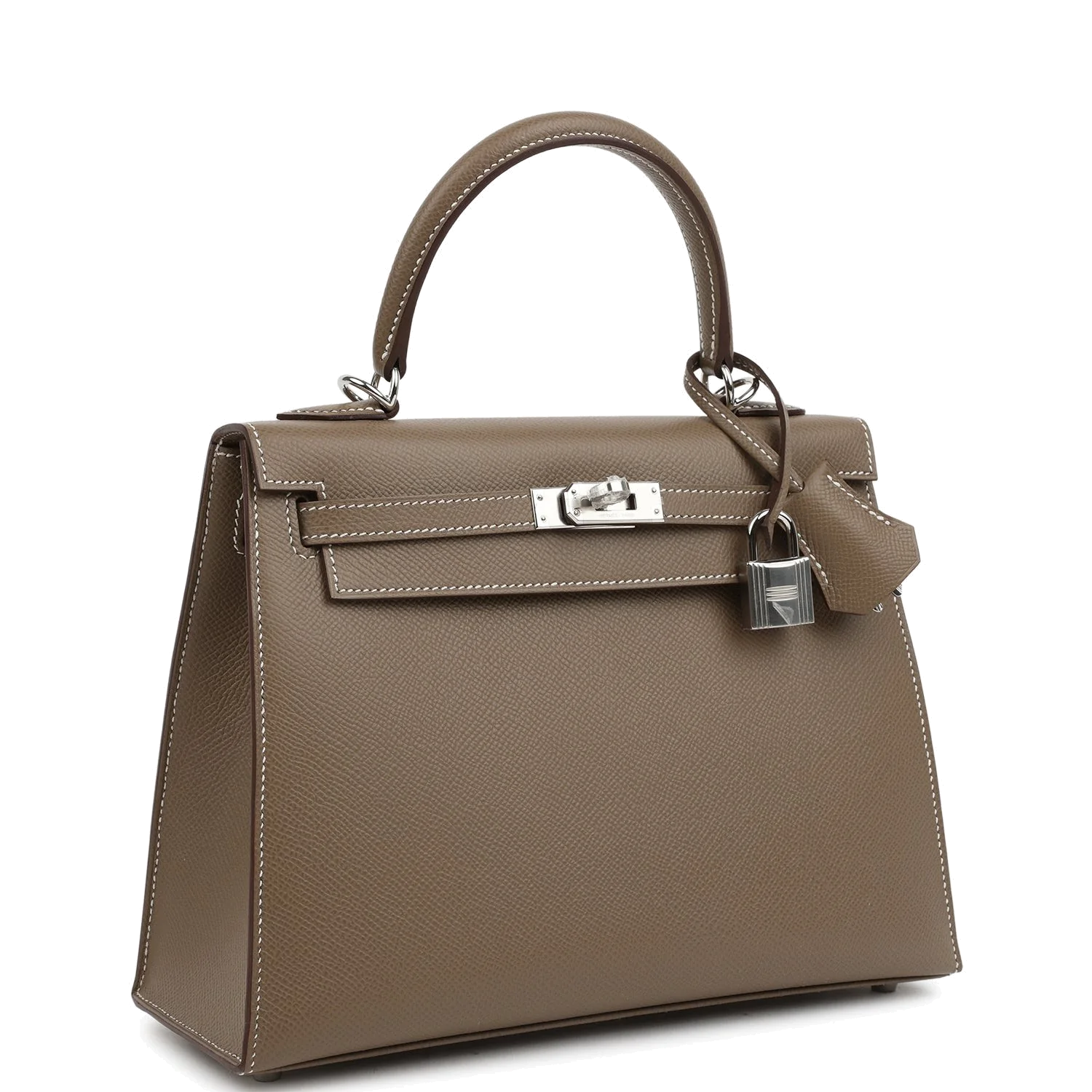 Hermes Kelly Sellier 25 Etoupe Epsom Palladium Hardware — фото 3