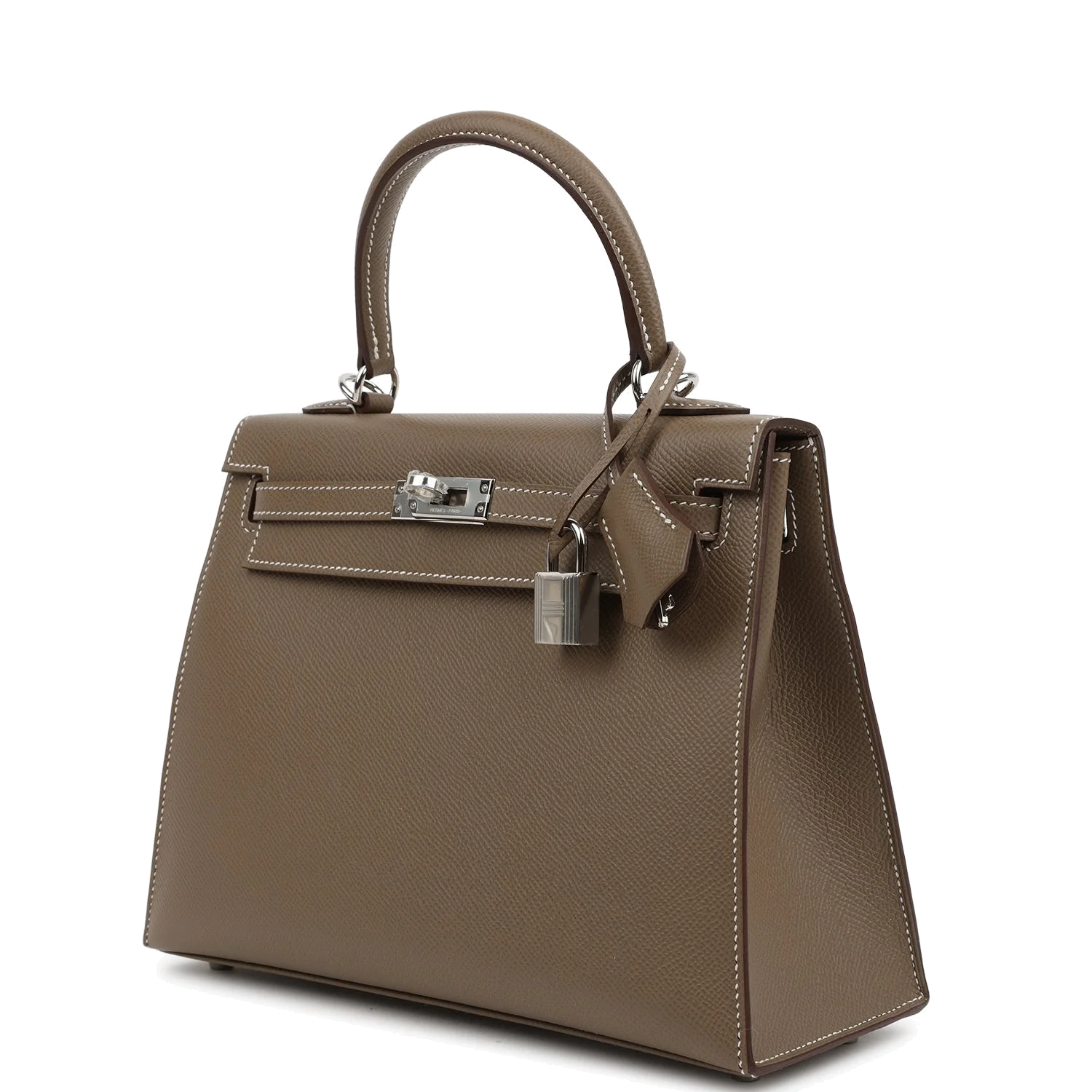 Hermes Kelly Sellier 25 Etoupe Epsom Palladium Hardware — фото 6