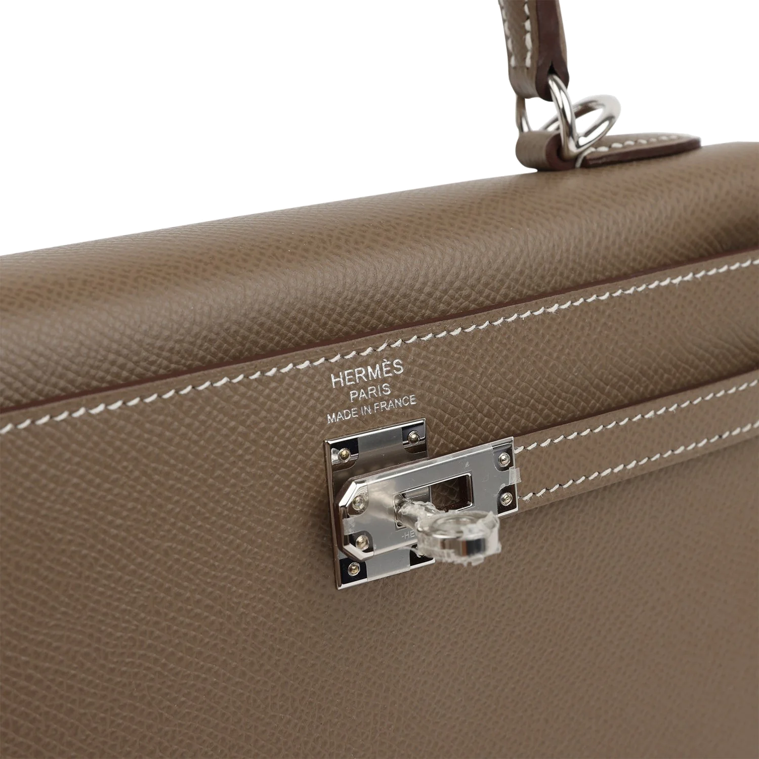 Hermes Kelly Sellier 25 Etoupe Epsom Palladium Hardware — фото 8
