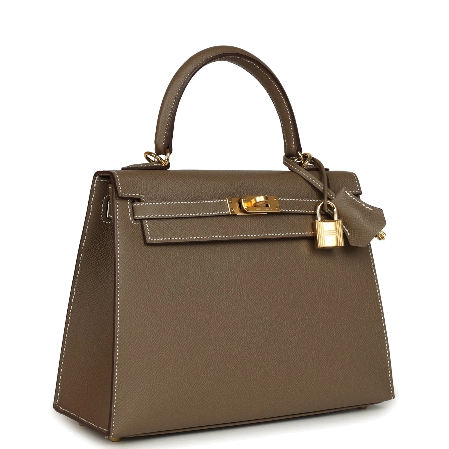 Hermes Kelly Sellier 25 Etoupe Epsom Gold Hardware — фото 3