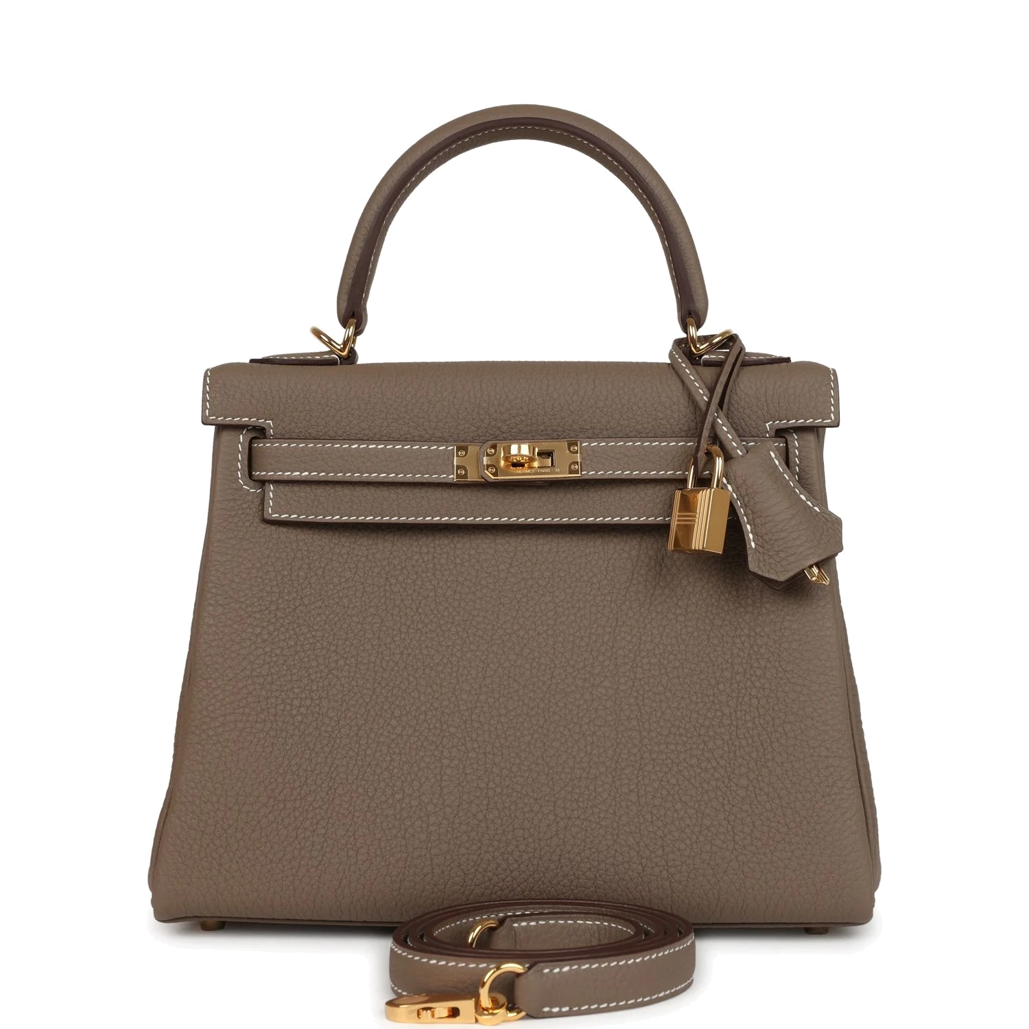 Hermes Kelly Retourne 25 Etoupe Togo Gold Hardware — фото 2
